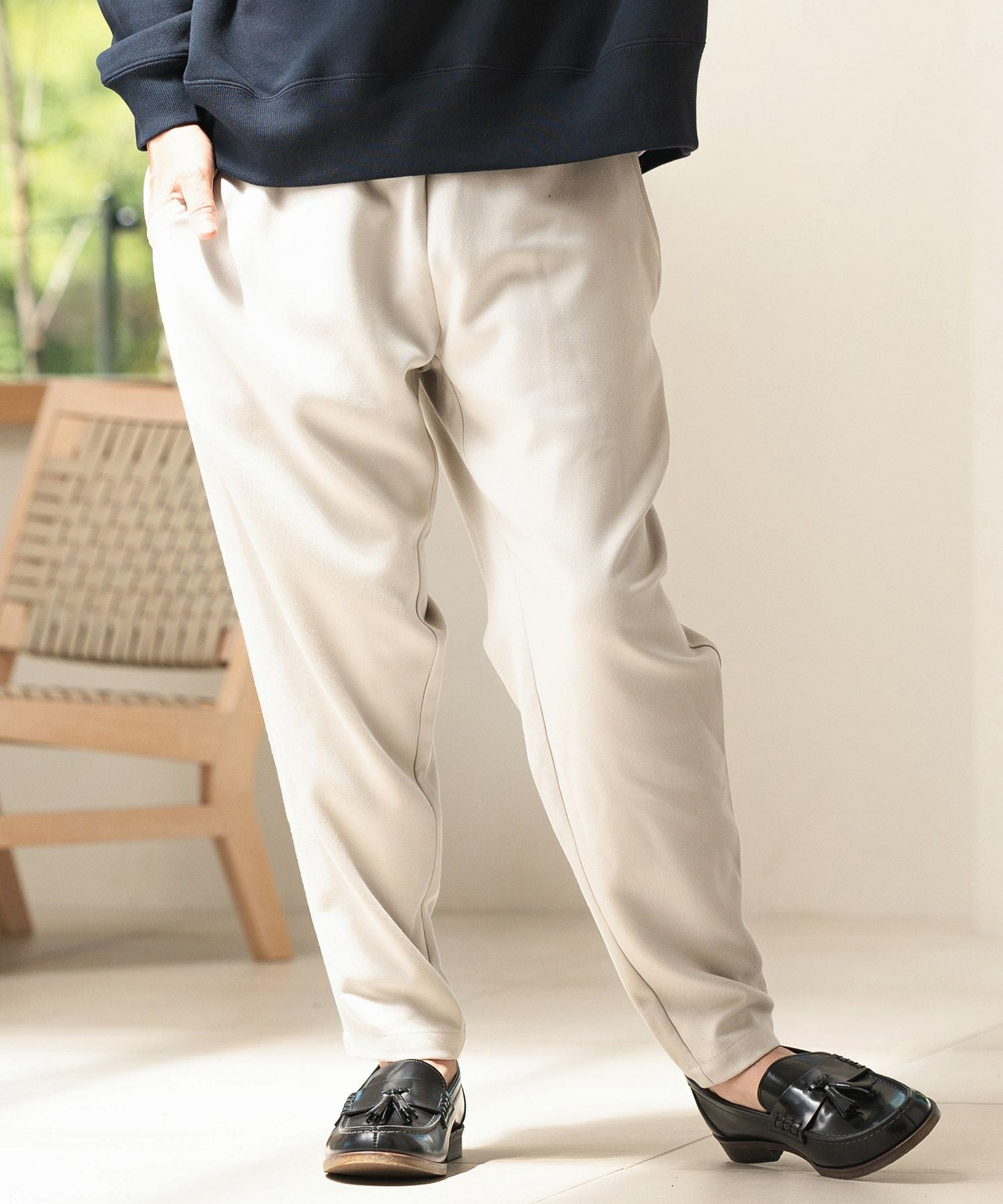 CAMBIO カンビオ ツータック サルエルパンツ テーパードパンツ ベージュ 予約販売サイズ・カラーにより納期異なる】【CAMBIO(カンビオ
