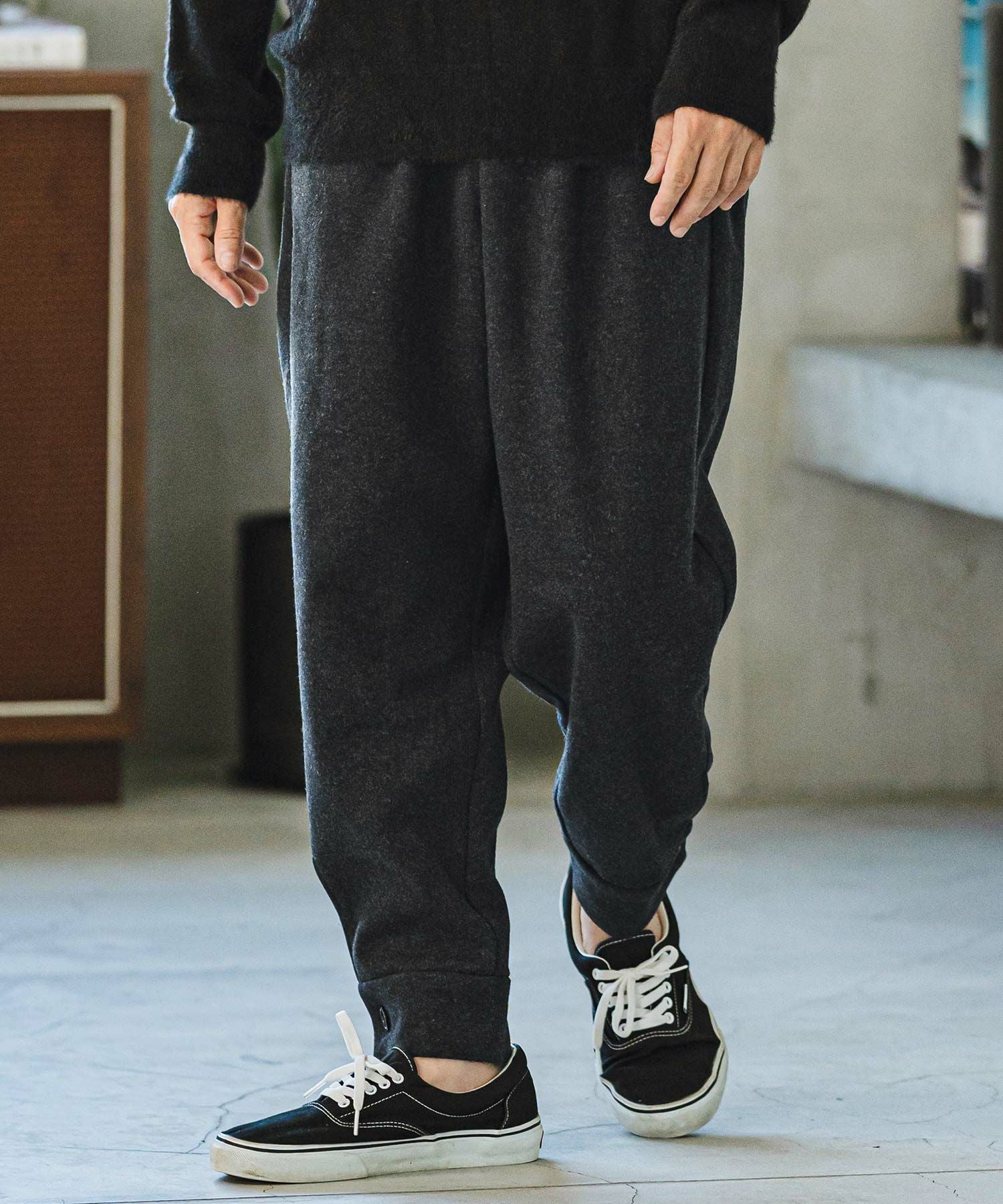 UNTRACE 23AW メルトンパンツ 30%OFF【CAMBIO(カンビオ)】Soft Melton Hem Cuffs Pants メルトン