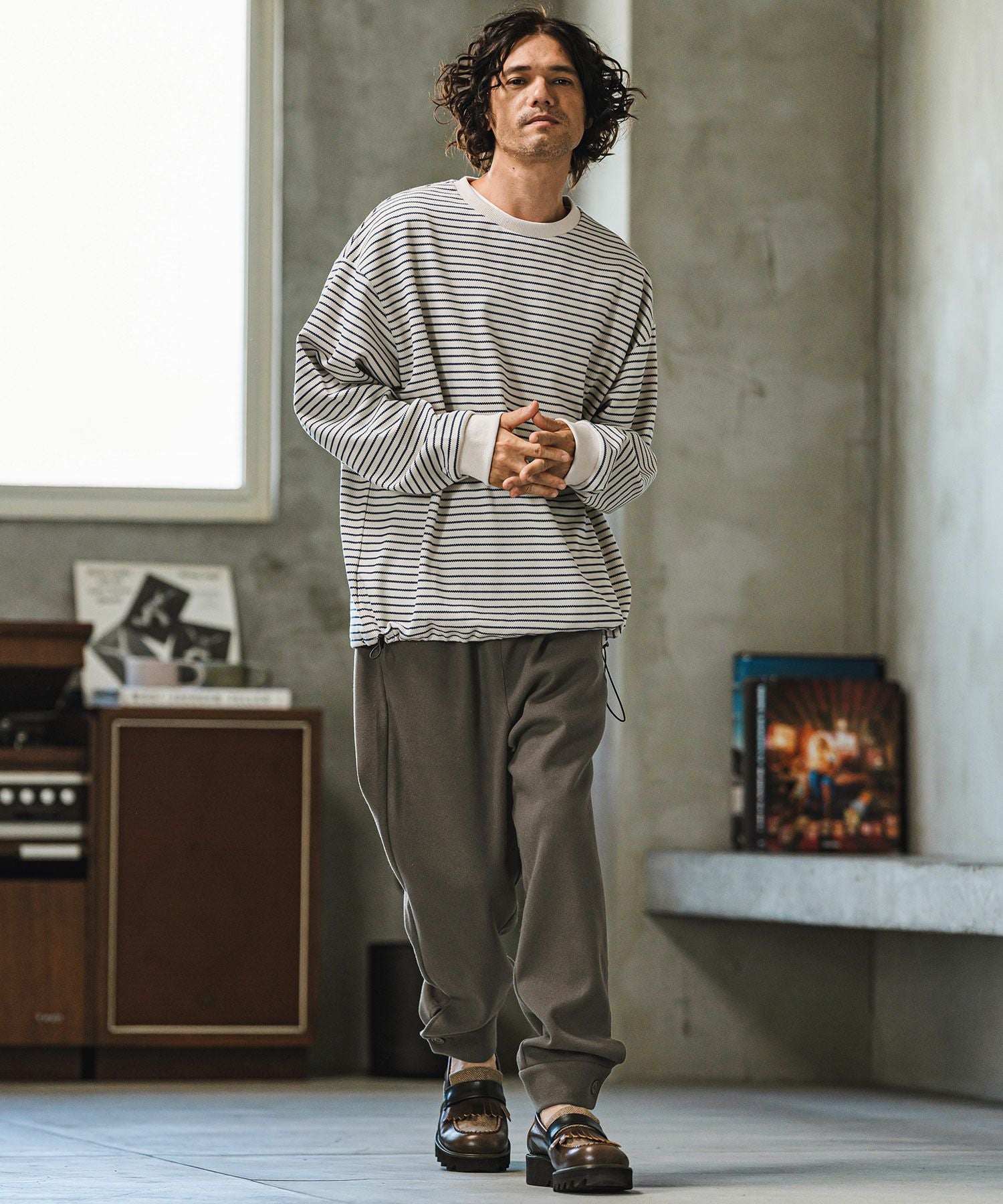 30%OFF【CAMBIO(カンビオ)】Soft Melton Hem Cuffs Pants メルトン