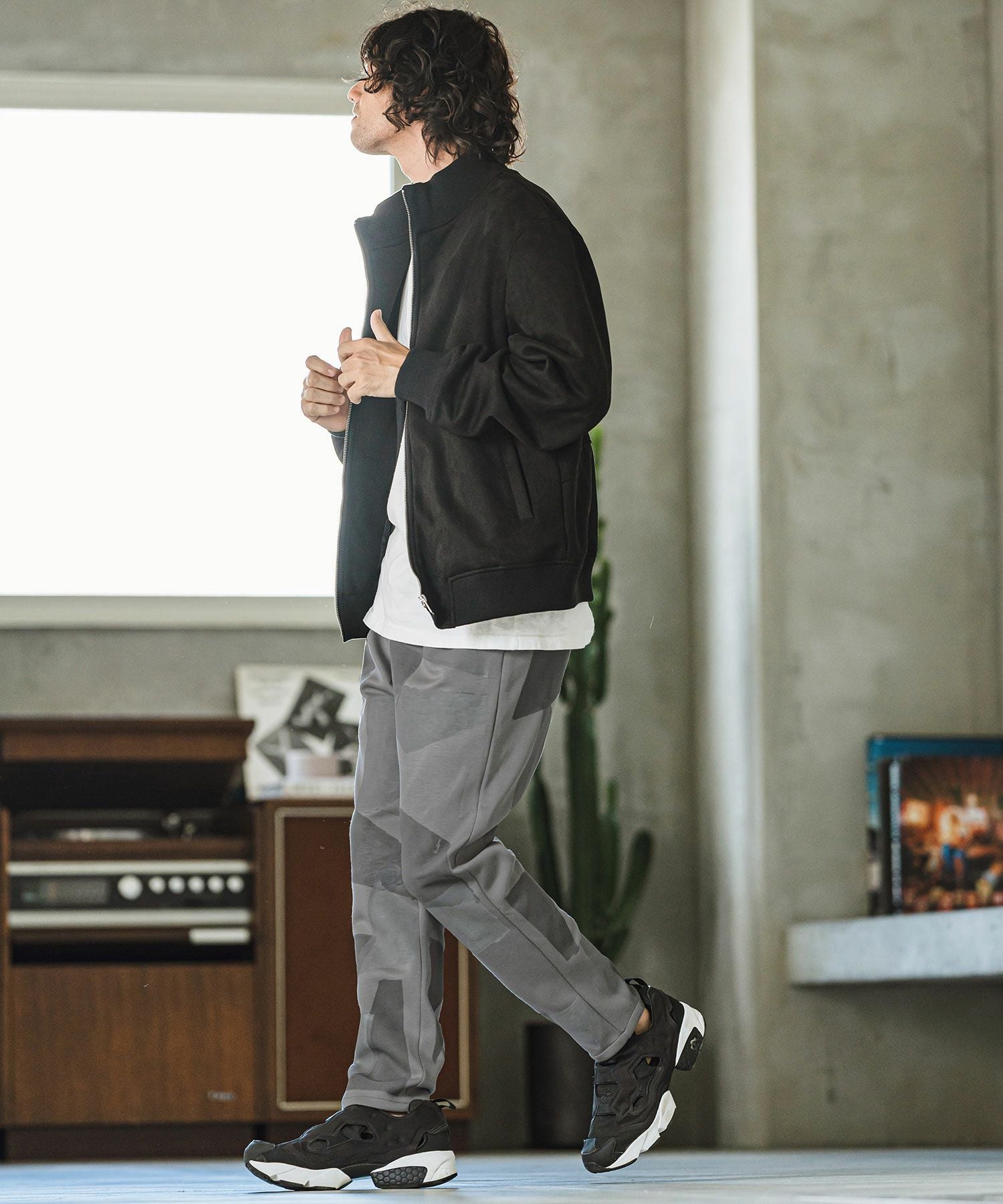 30%OFF【CAMBIO(カンビオ)】 Patchwork Print Cardboard Knit Jogger