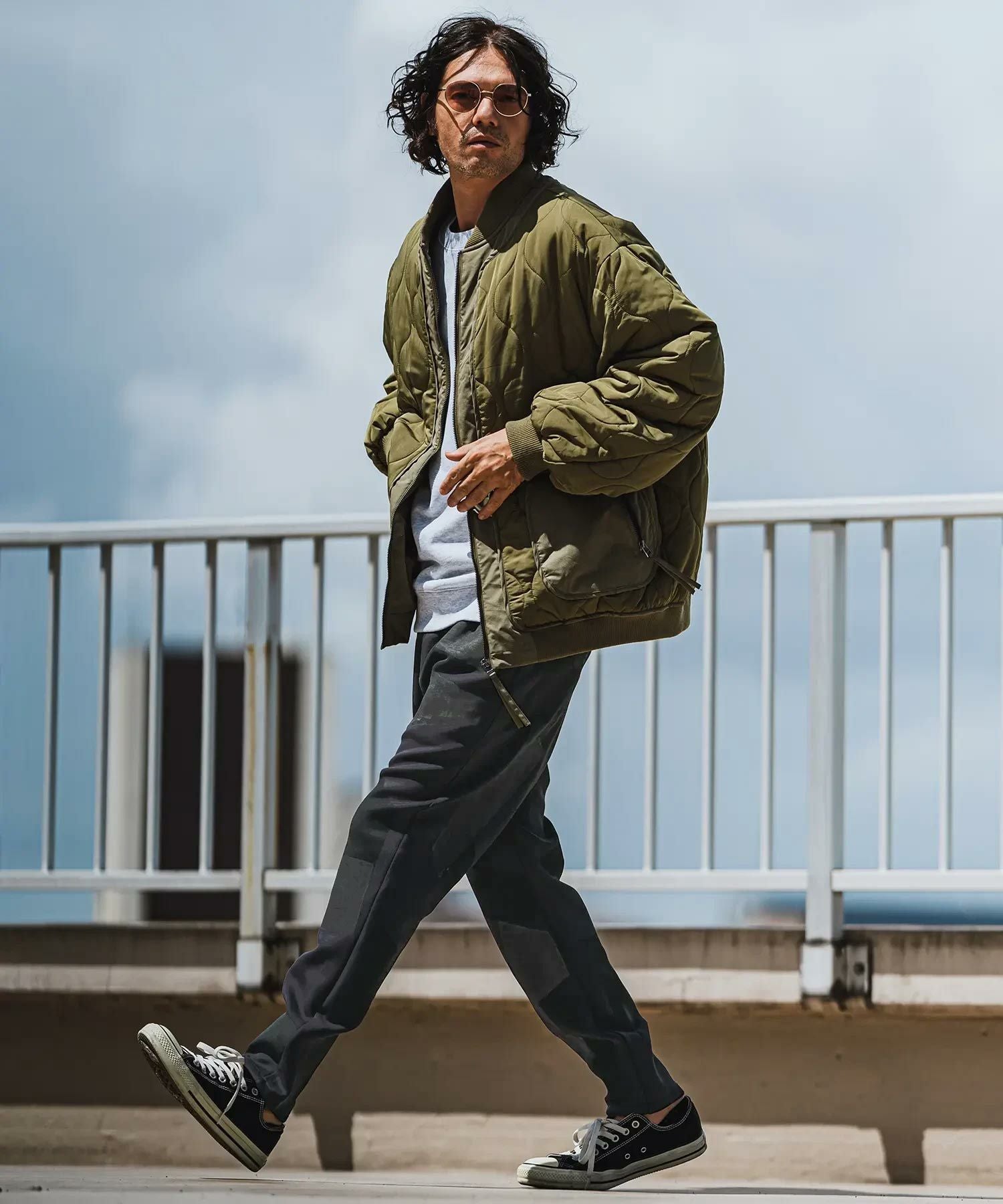 30%OFF【CAMBIO(カンビオ)】 Patchwork Print Cardboard Knit Jogger