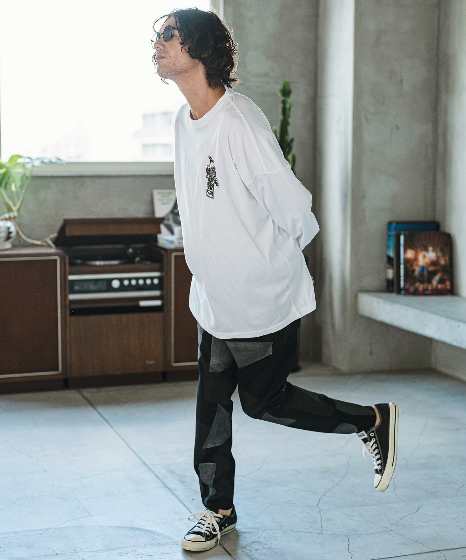 30%OFF【CAMBIO(カンビオ)】 Patchwork Print Cardboard Knit Jogger