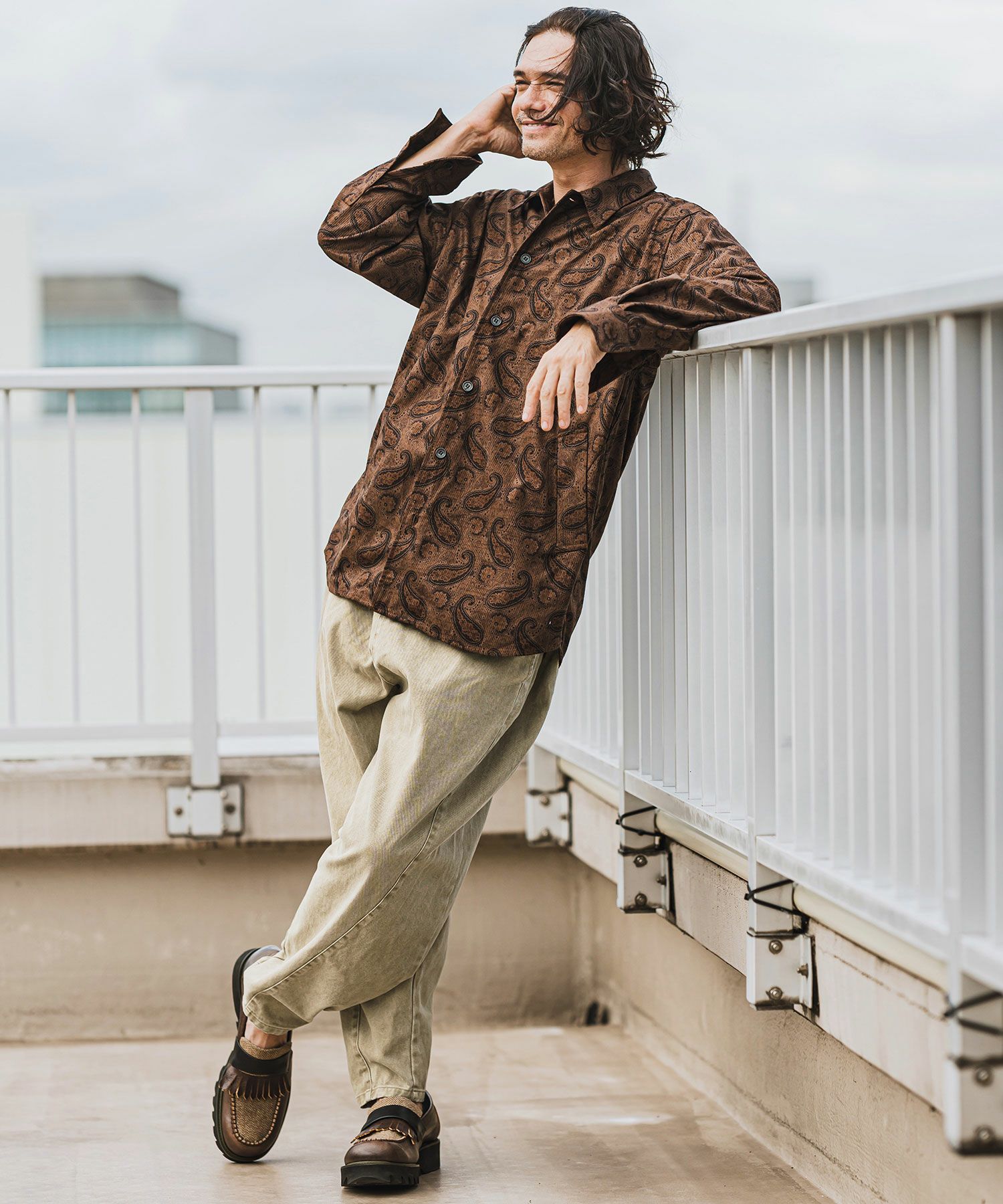 GREED☆BB☆SUPER 140 WAFFLE ガウン 50%OFF【CAMBIO(カンビオ)】Natural Age Wide Balloon KATSURAGI Pants