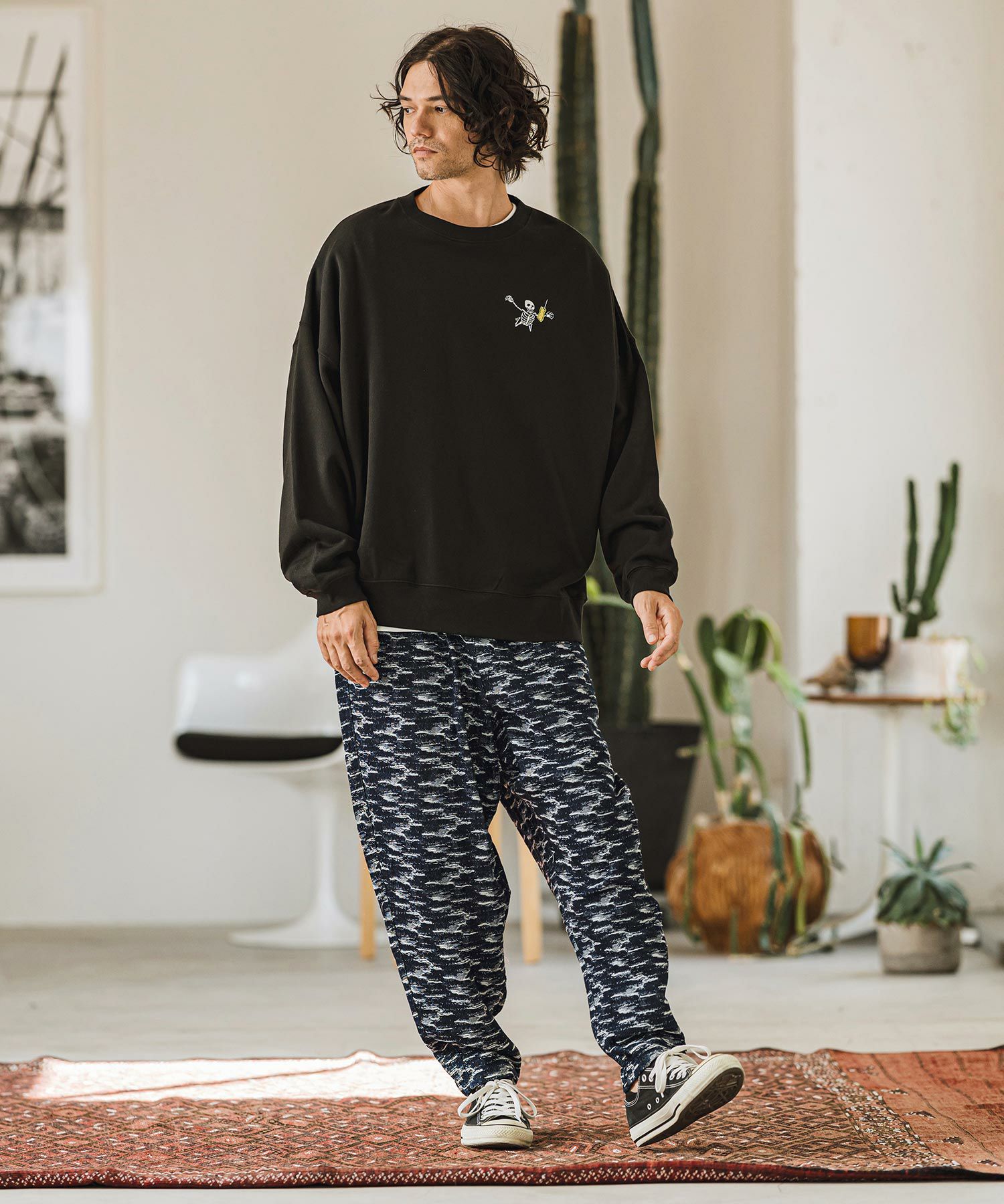 CAMBIO(カンビオ)】 Denim Jacquard Balloon Pants デニムジョガー