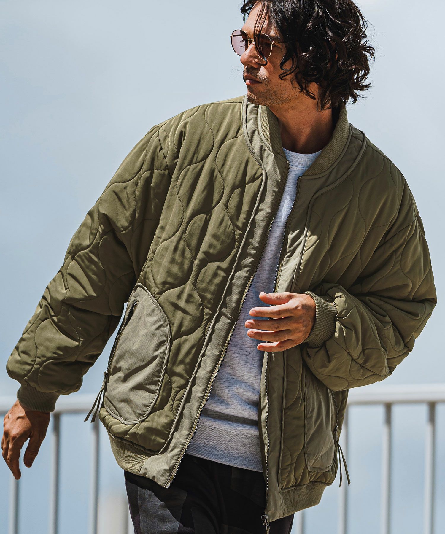 CAMBIO(カンビオ)】ルーズシルエットキルティングボンバーブルゾン