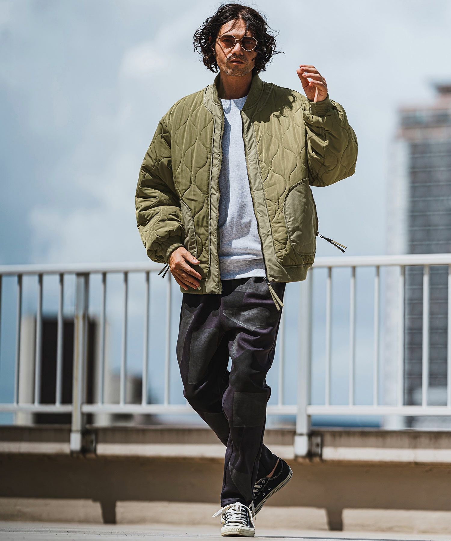 CAMBIO(カンビオ)】ルーズシルエットキルティングボンバーブルゾン