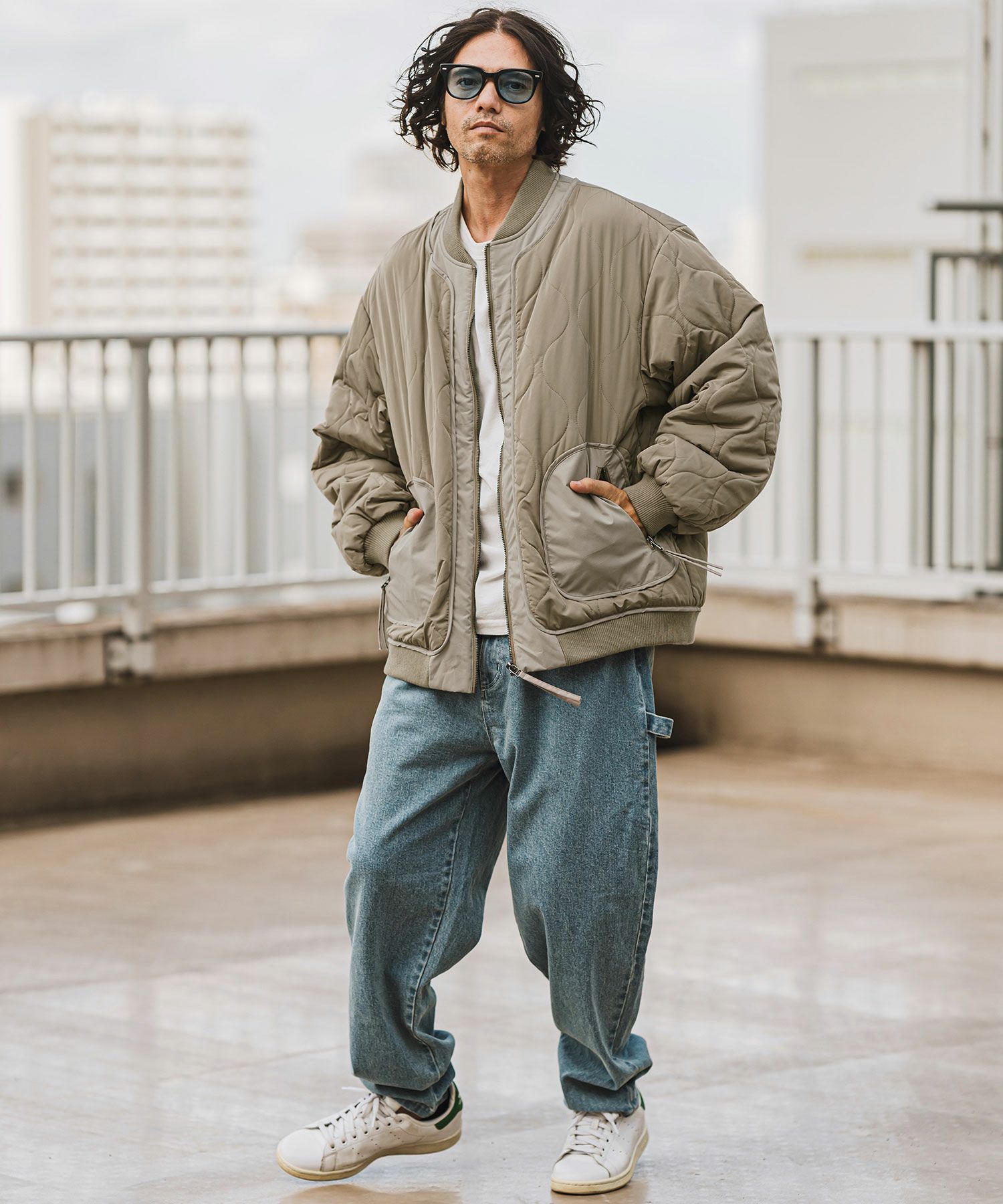 CAMBIO(カンビオ)】ルーズシルエットキルティングボンバーブルゾン