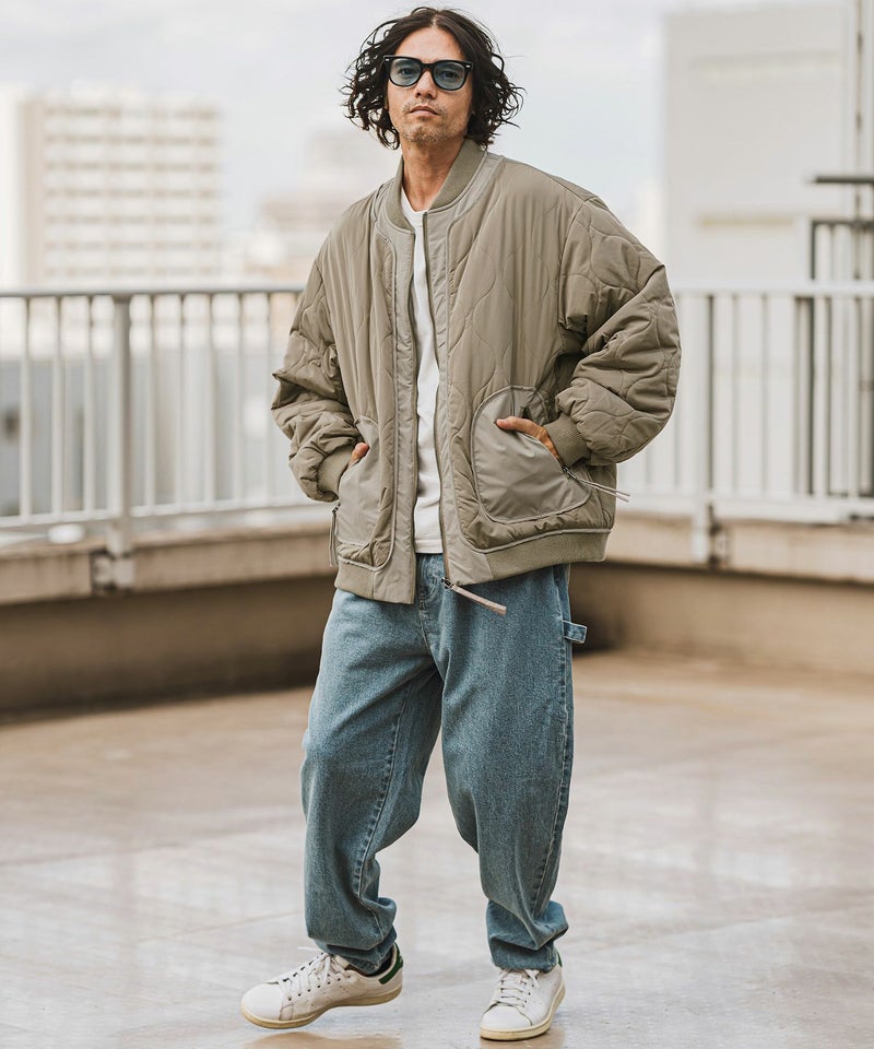 CAMBIO(カンビオ)】ルーズシルエットキルティングボンバーブルゾン 