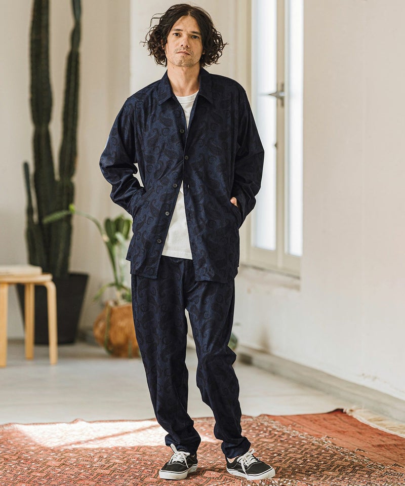 50%OFF【CAMBIO(カンビオ)】コーデュロイ×ペイズリーorig.柄シャツ 