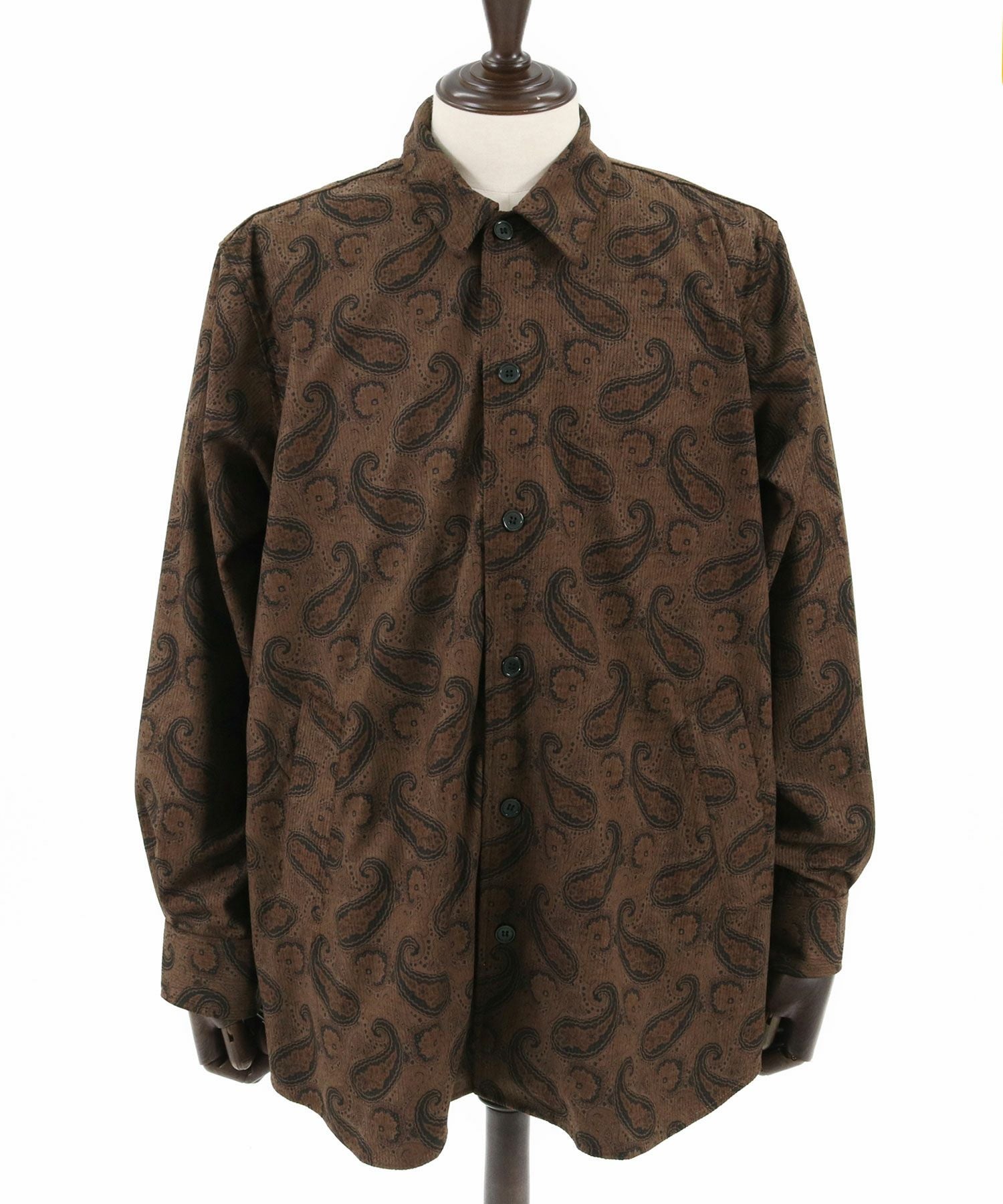 50%OFF【CAMBIO(カンビオ)】コーデュロイ×ペイズリーorig.柄シャツ