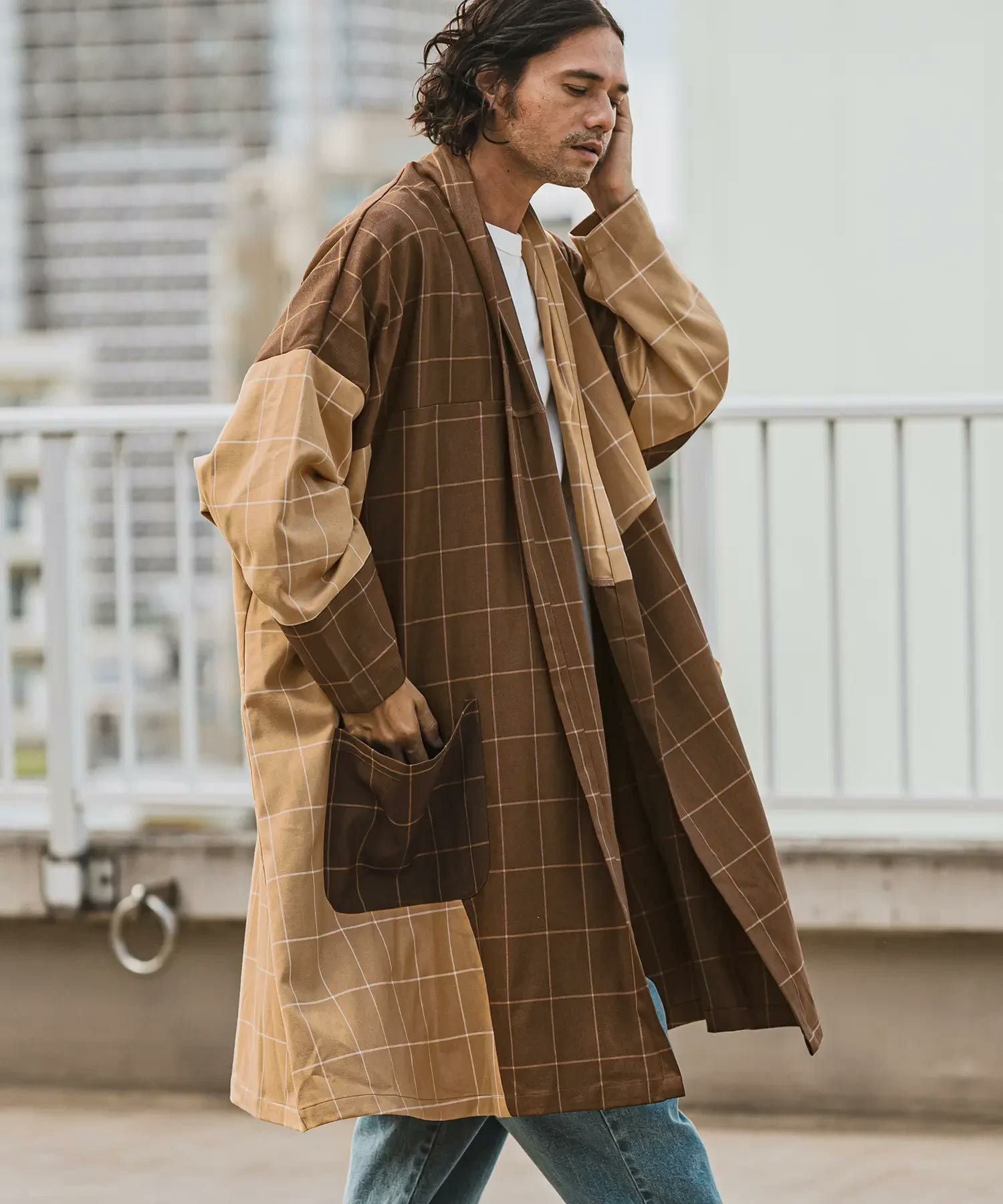 30%OFF【CAMBIO(カンビオ)】 チェック切替ガウン(BP-BDA0023) | CAMBIO