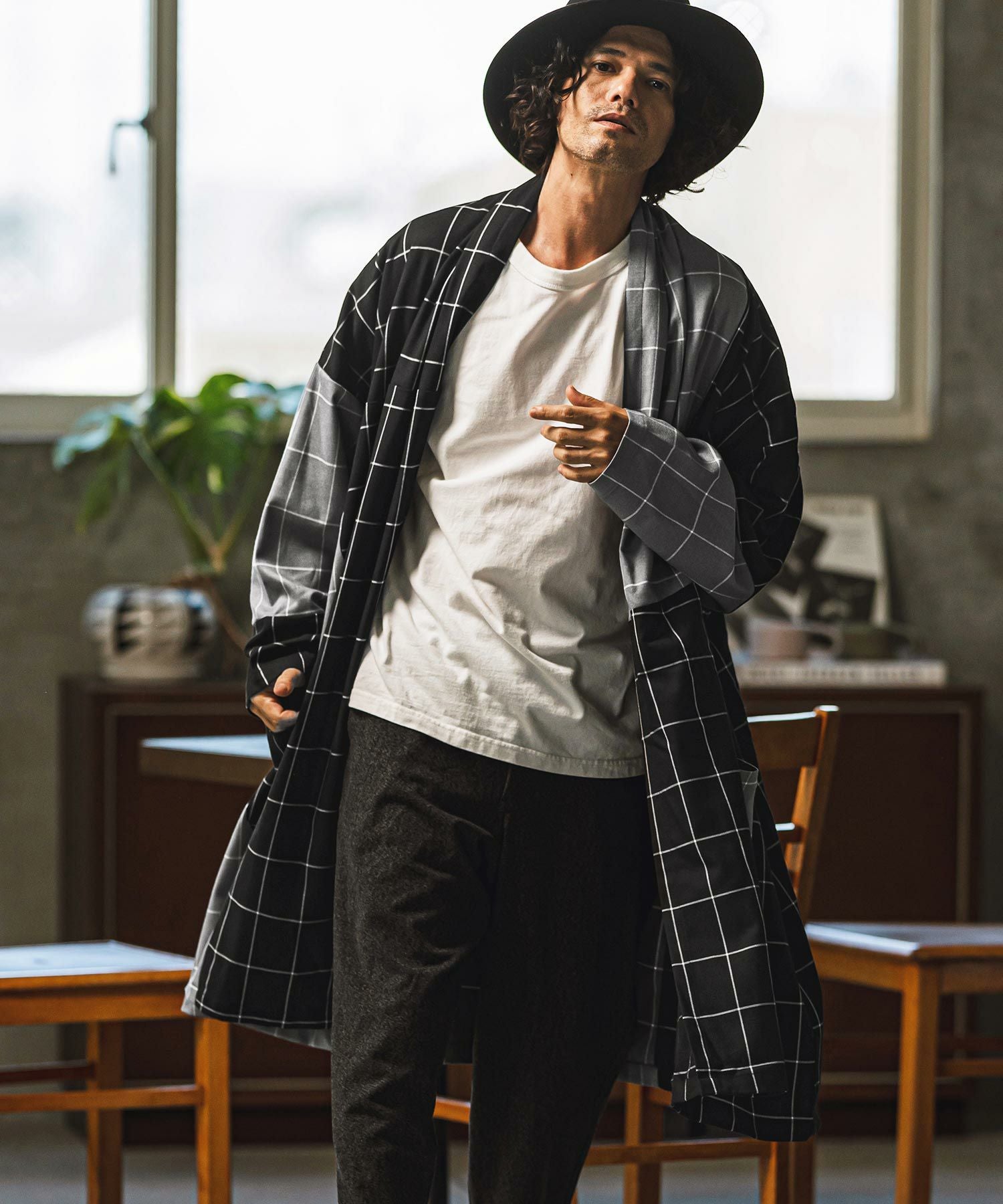 30%OFF【CAMBIO(カンビオ)】 チェック切替ガウン(BP-BDA0023) | CAMBIO