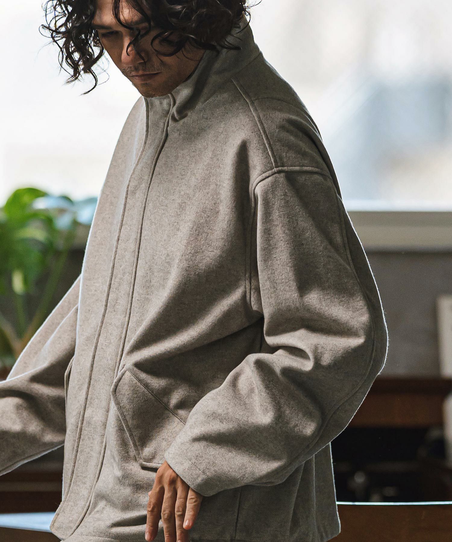 30%OFF【CAMBIO(カンビオ)】TR起毛スタンドZIPブルゾン | CAMBIO カンビオ