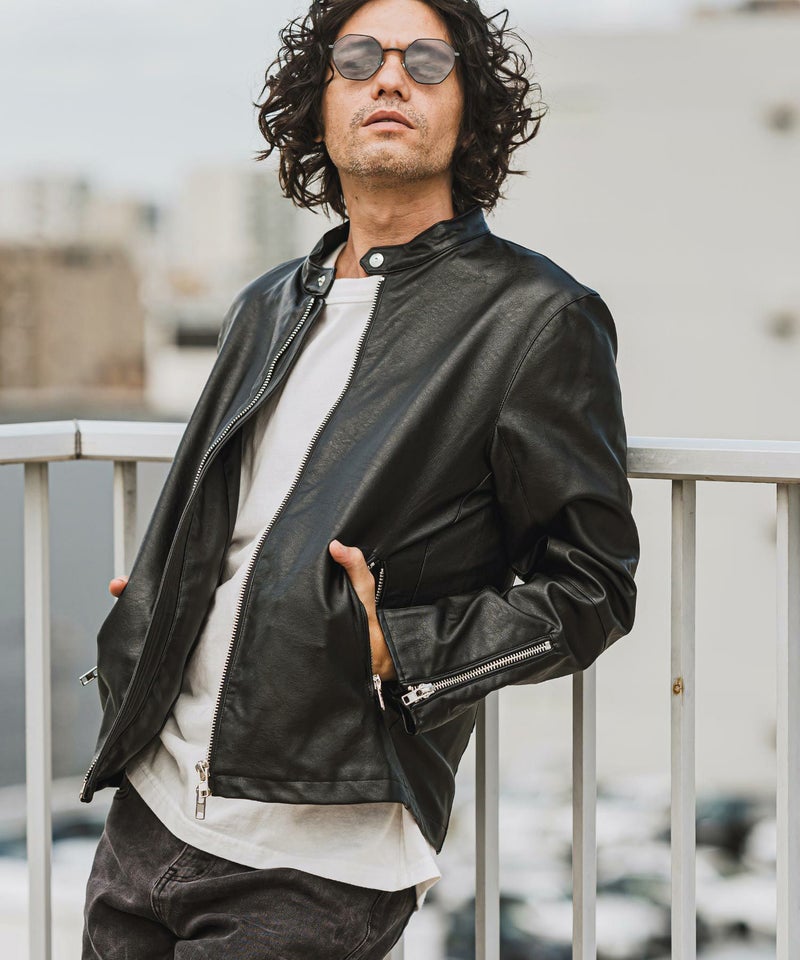 30%OFF【CAMBIO(カンビオ)】PUシングルライダースジャケット | CAMBIO 