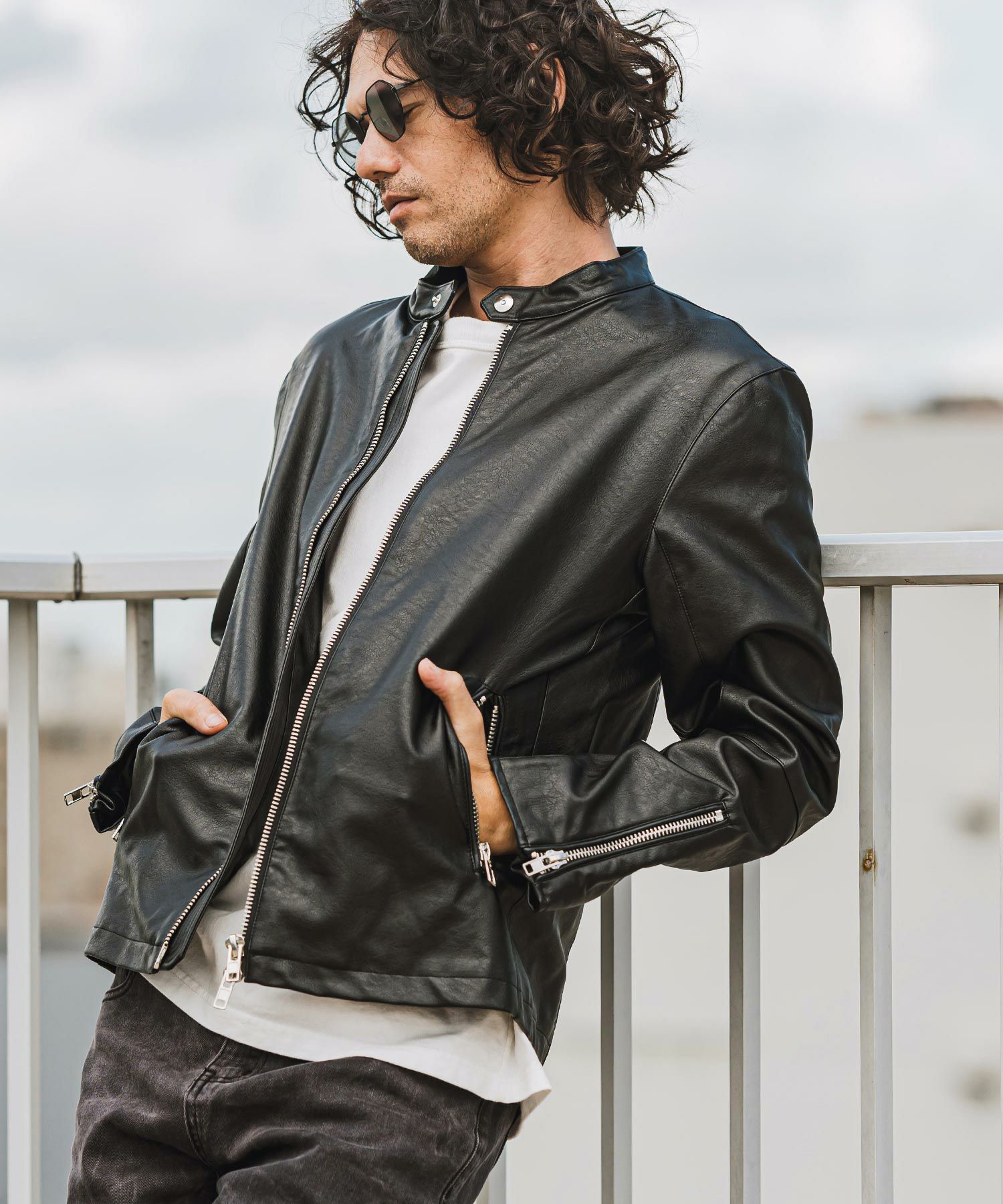 30%OFF【CAMBIO(カンビオ)】PUシングルライダースジャケット | CAMBIO