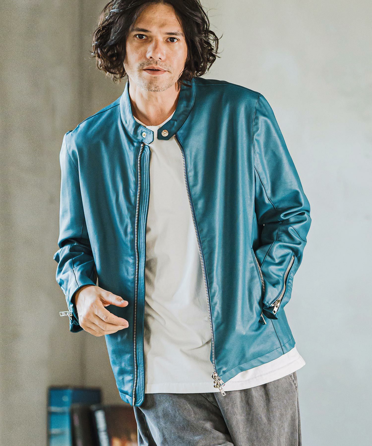 30%OFF【CAMBIO(カンビオ)】PUシングルライダースジャケット | CAMBIO