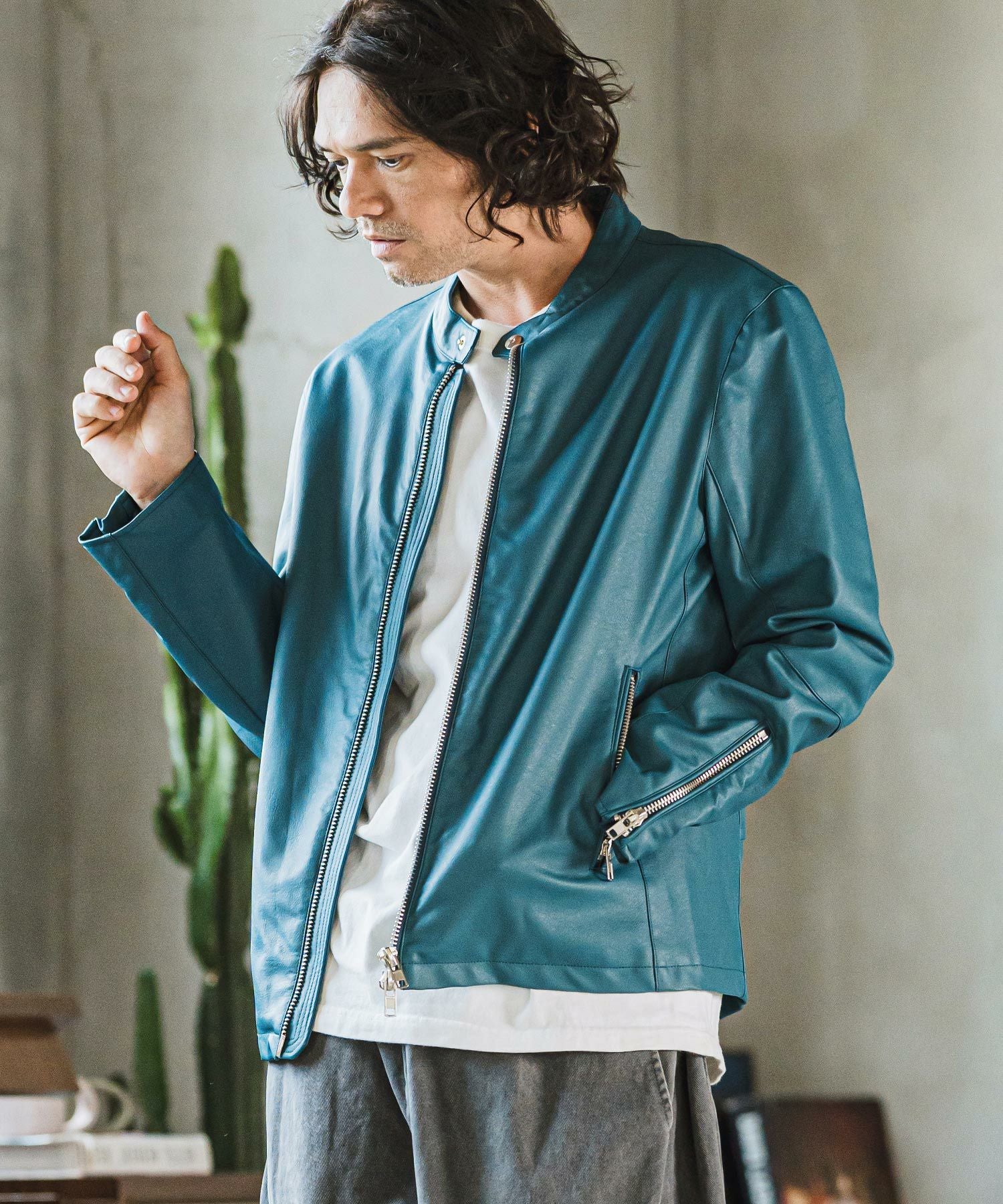30%OFF【CAMBIO(カンビオ)】PUシングルライダースジャケット | CAMBIO