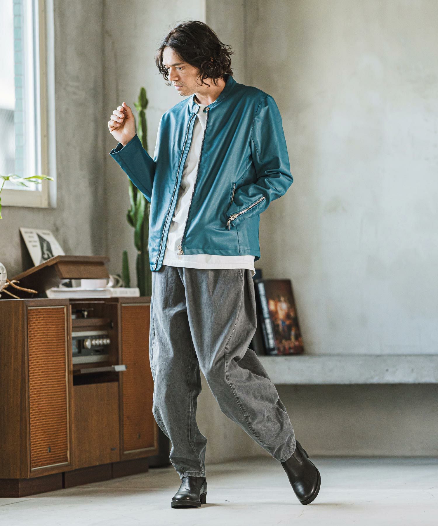 30%OFF【CAMBIO(カンビオ)】PUシングルライダースジャケット | CAMBIO