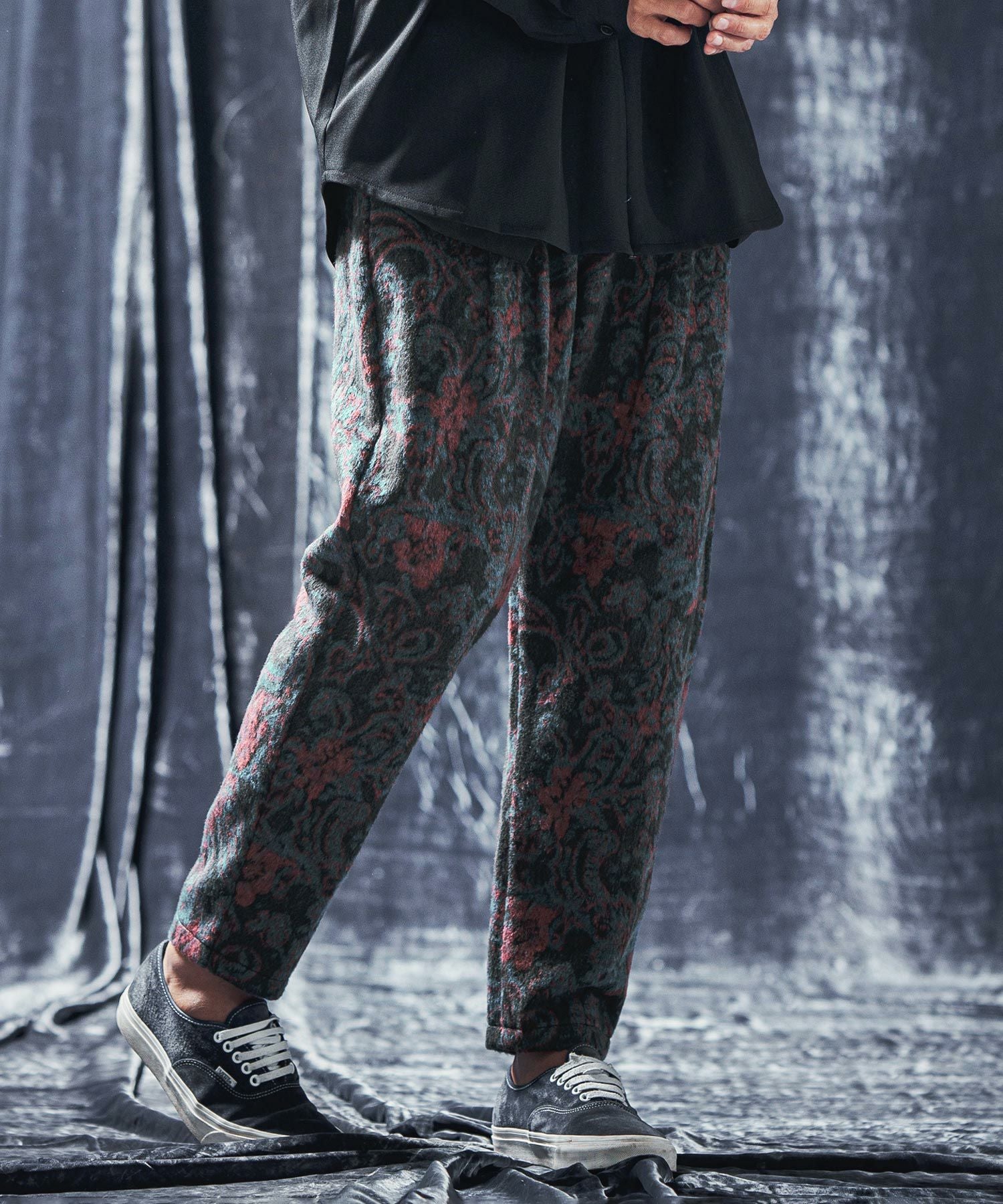 50%OFF【ANGENEHM(アンゲネーム)】Shaggy paisley motif fabric wide