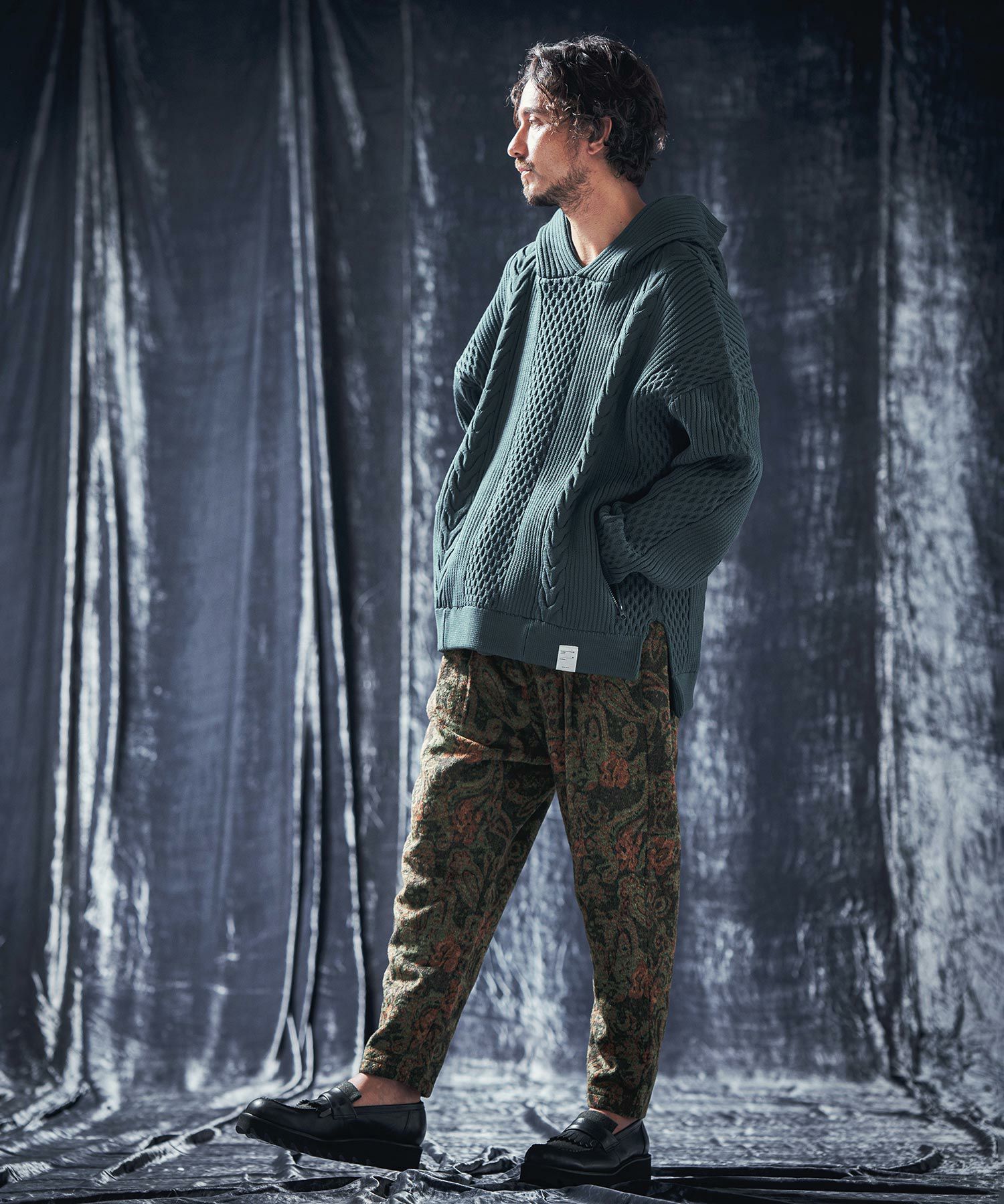 50%OFF【ANGENEHM(アンゲネーム)】Shaggy paisley motif fabric wide
