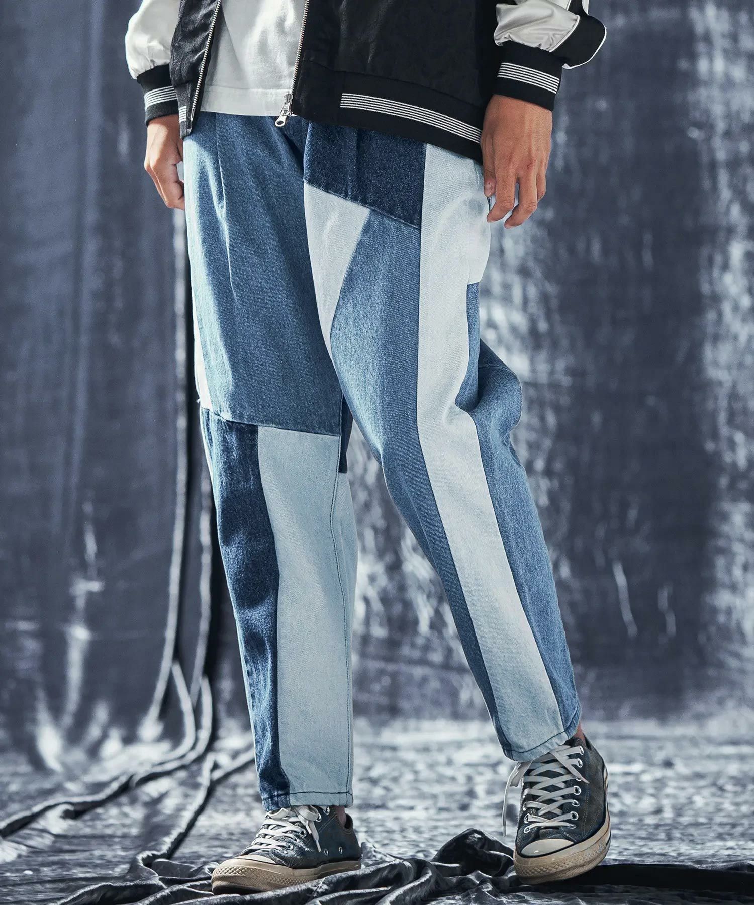 服/ファッション JEANS 30%OFF【ANGENEHM(アンゲネーム)】Switching design denim pants