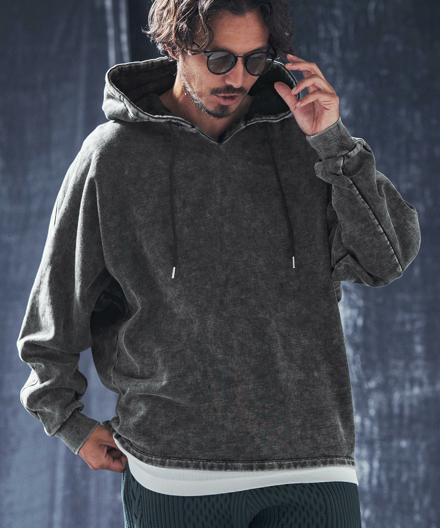 30%OFF【ANGENEHM(アンゲネーム)】Pigment dye & dolman sleeve sweat