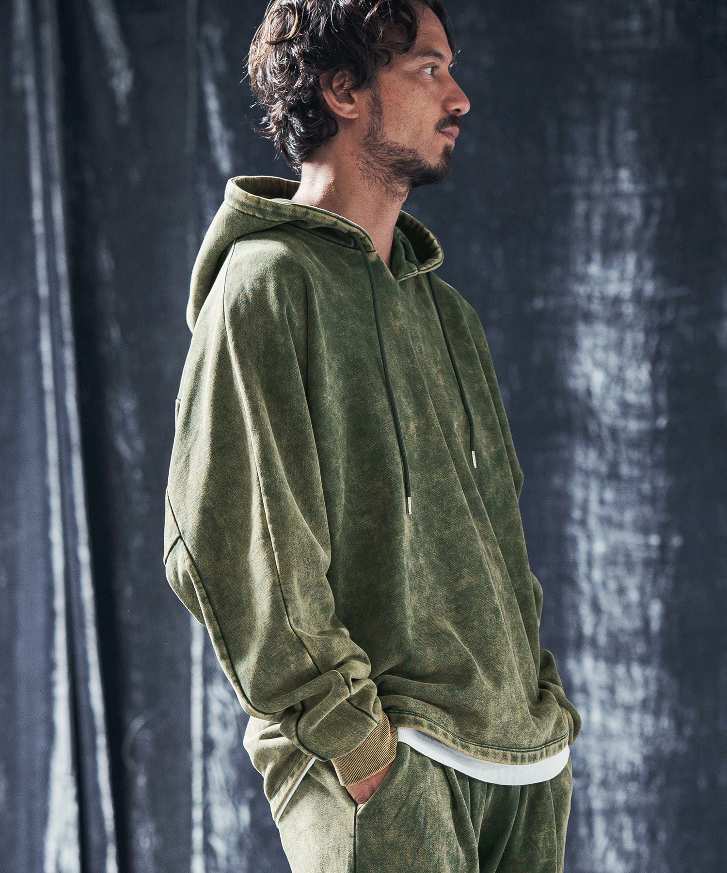 30%OFF【ANGENEHM(アンゲネーム)】Pigment dye & dolman sleeve sweat