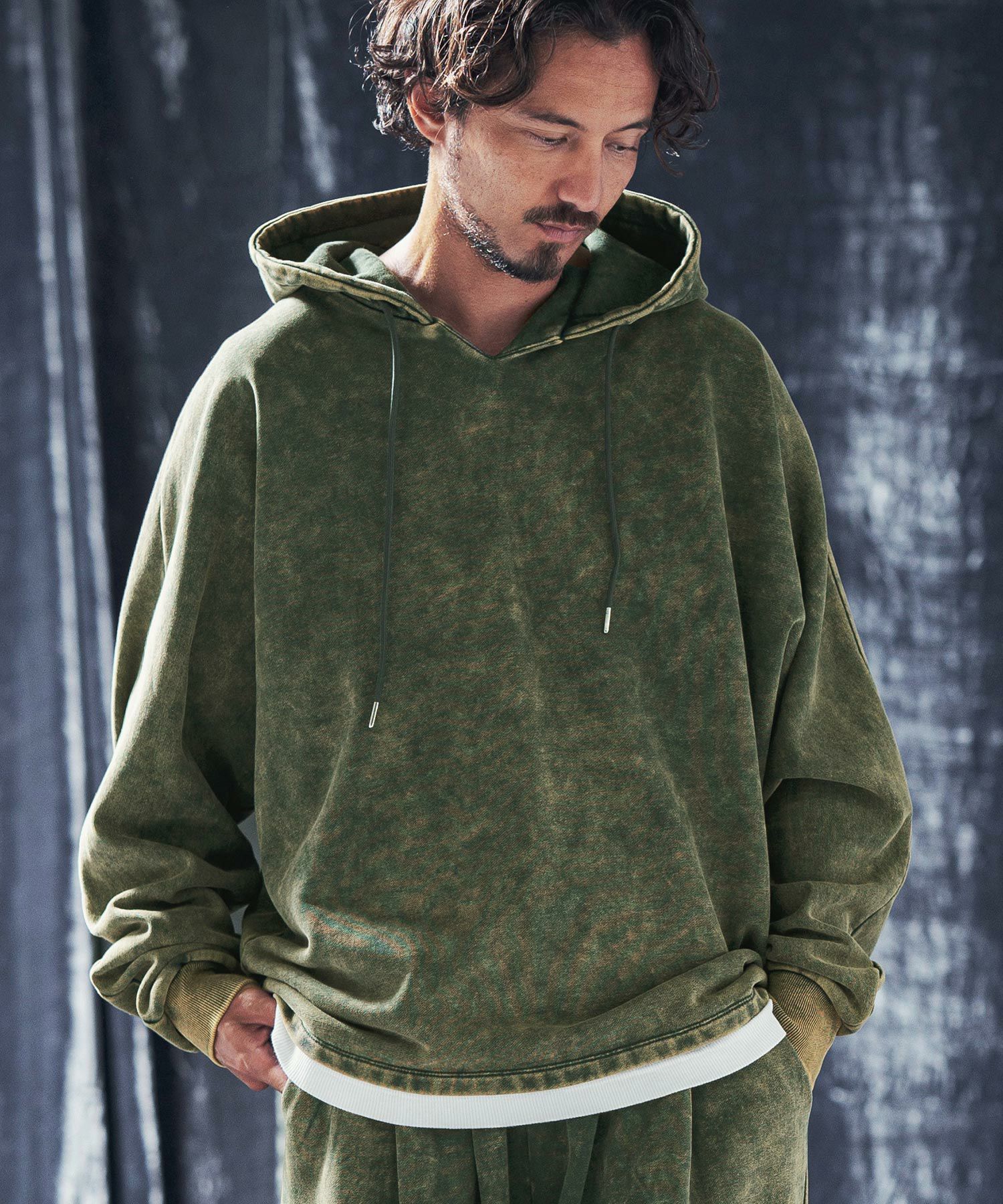 30%OFF【ANGENEHM(アンゲネーム)】Pigment dye & dolman sleeve sweat