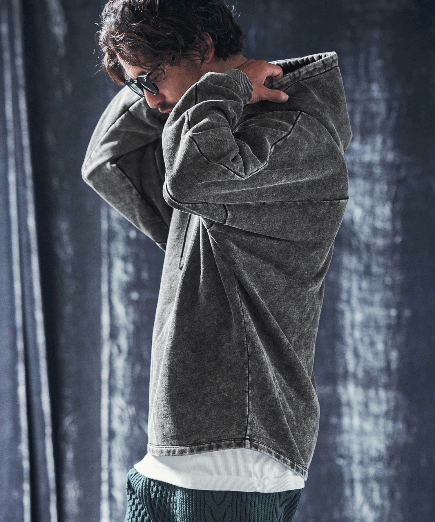 30%OFF【ANGENEHM(アンゲネーム)】Pigment dye & dolman sleeve sweat