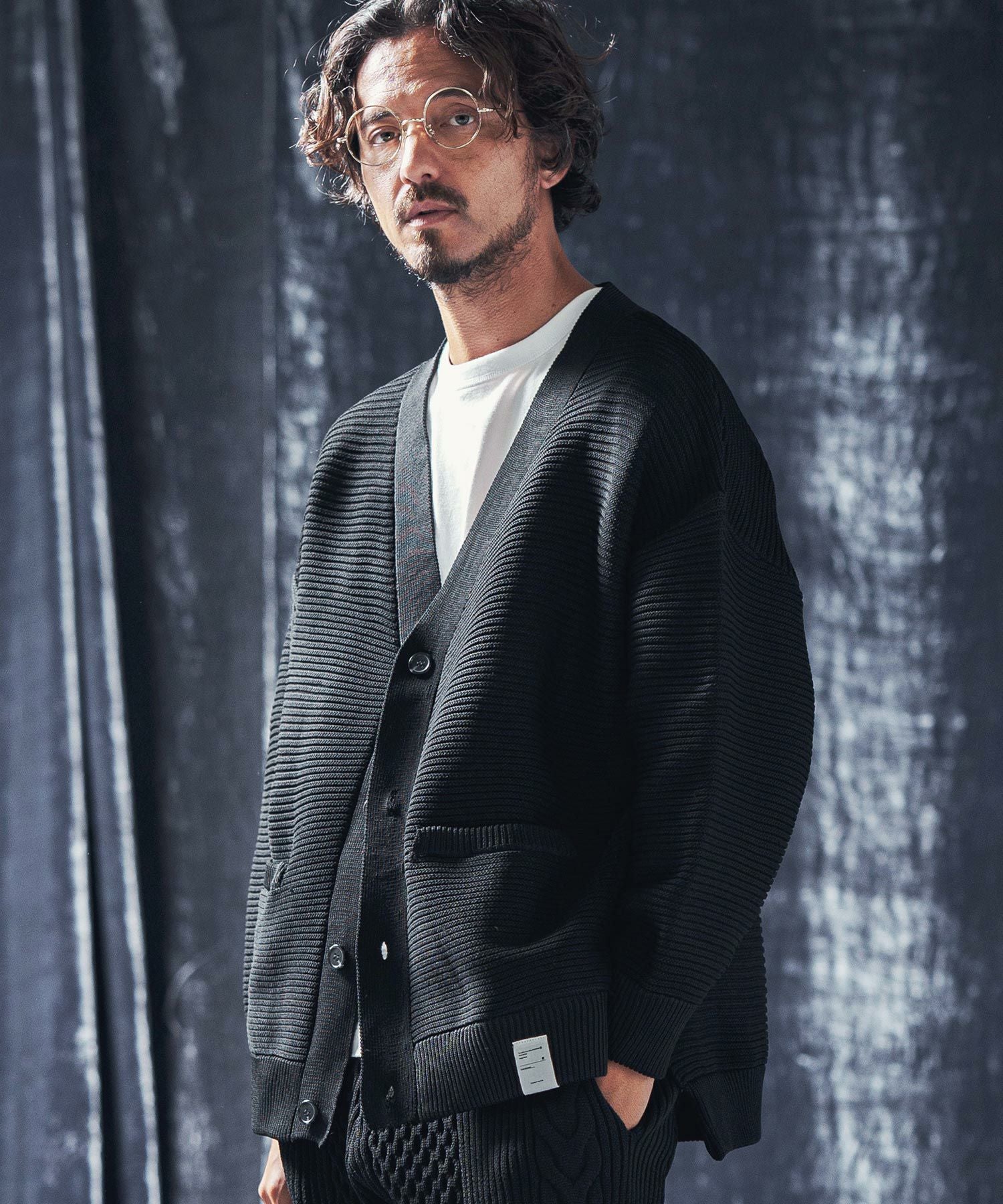 50%OFF【ANGENEHM(アンゲネーム)】Light yarn rippl knit cardigan