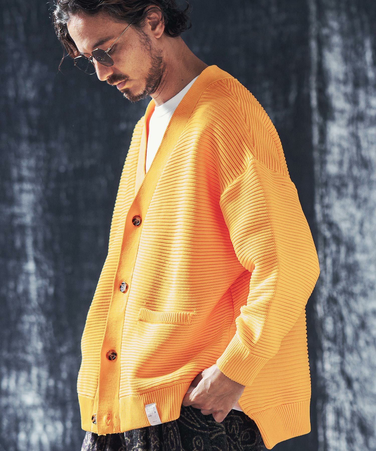 50%OFF【ANGENEHM(アンゲネーム)】Light yarn rippl knit cardigan