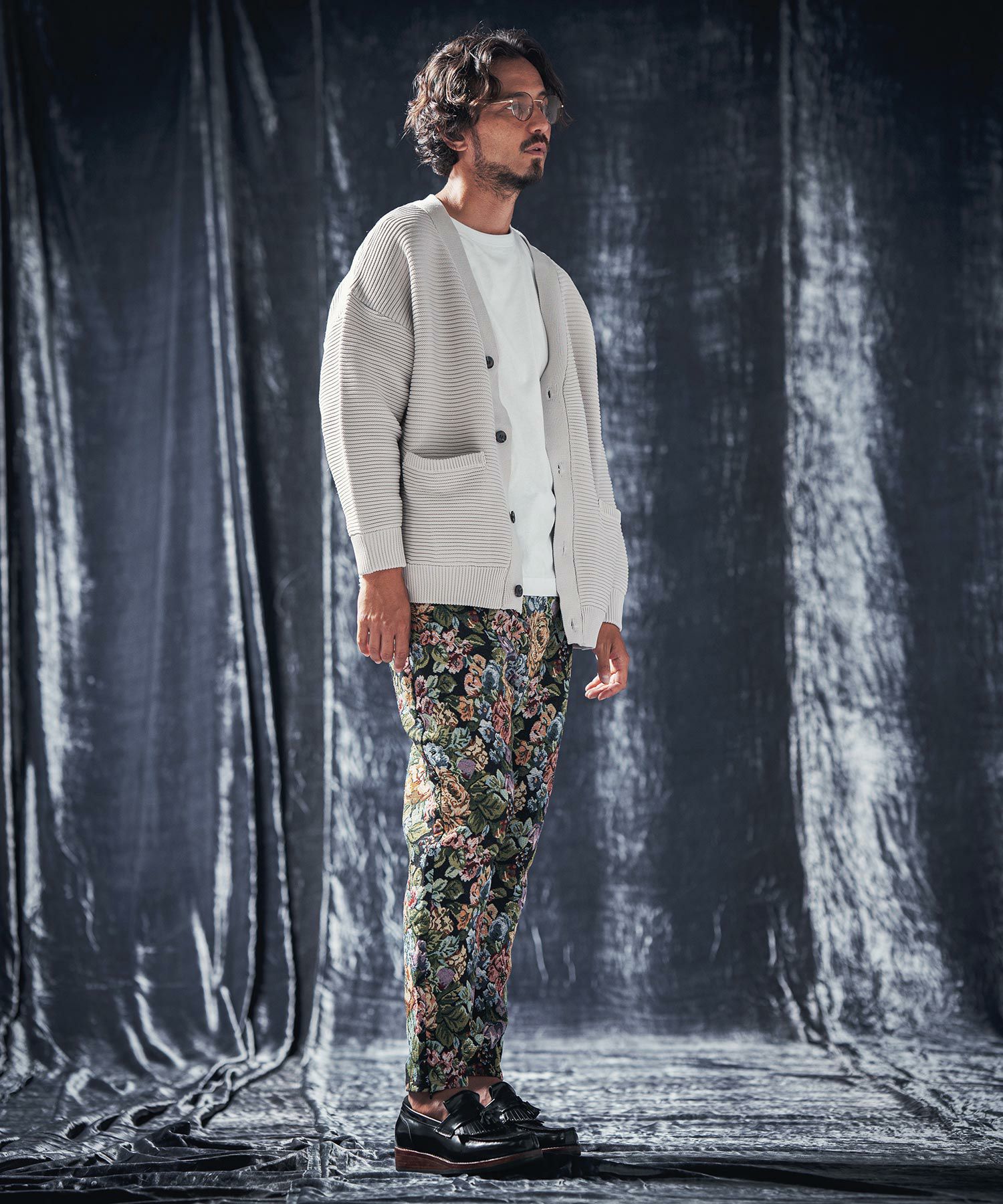 50%OFF【ANGENEHM(アンゲネーム)】Light yarn rippl knit cardigan