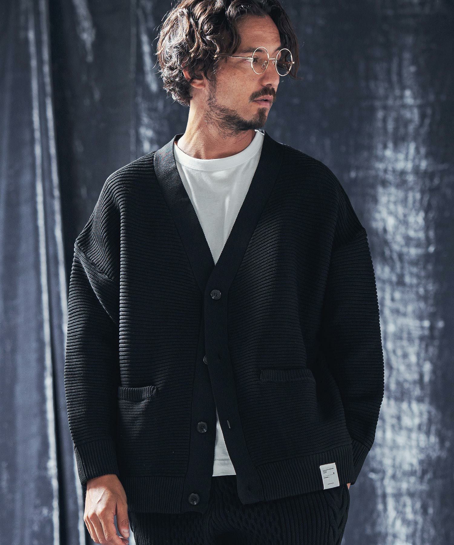 50%OFF【ANGENEHM(アンゲネーム)】Light yarn rippl knit cardigan