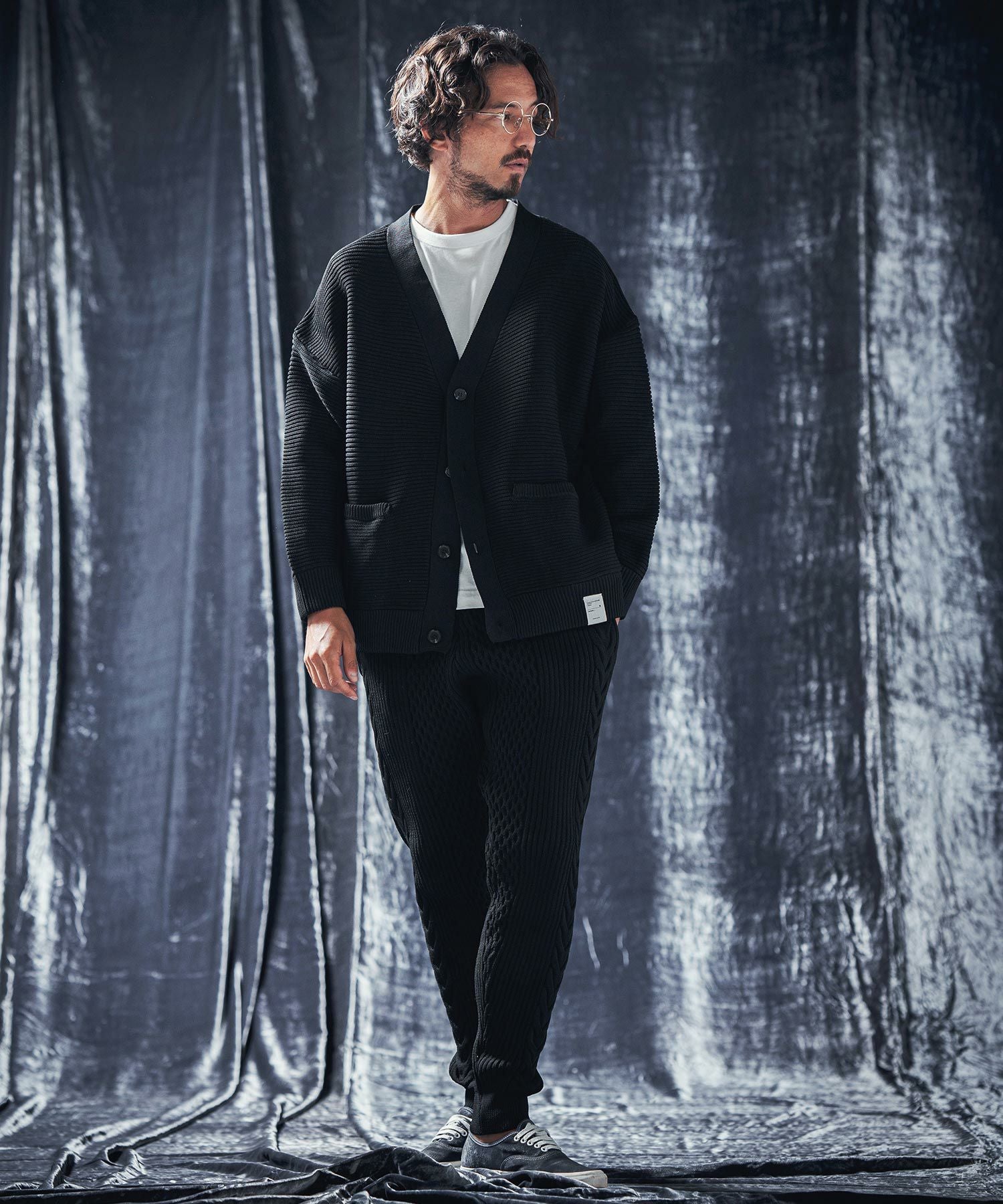 50%OFF【ANGENEHM(アンゲネーム)】Light yarn rippl knit cardigan