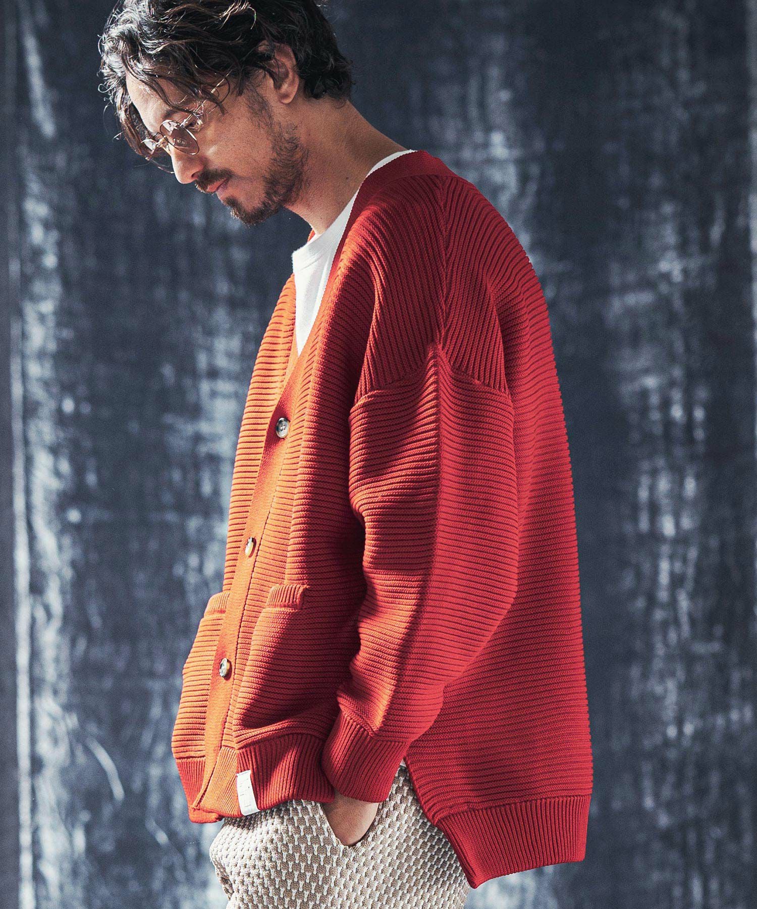 50%OFF【ANGENEHM(アンゲネーム)】Light yarn rippl knit cardigan