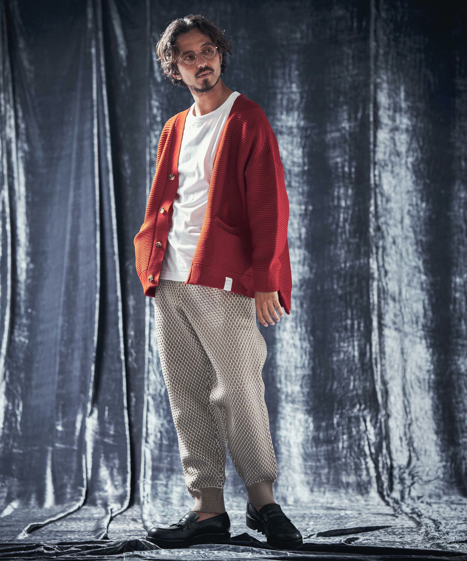 50%OFF【ANGENEHM(アンゲネーム)】Light yarn rippl knit cardigan
