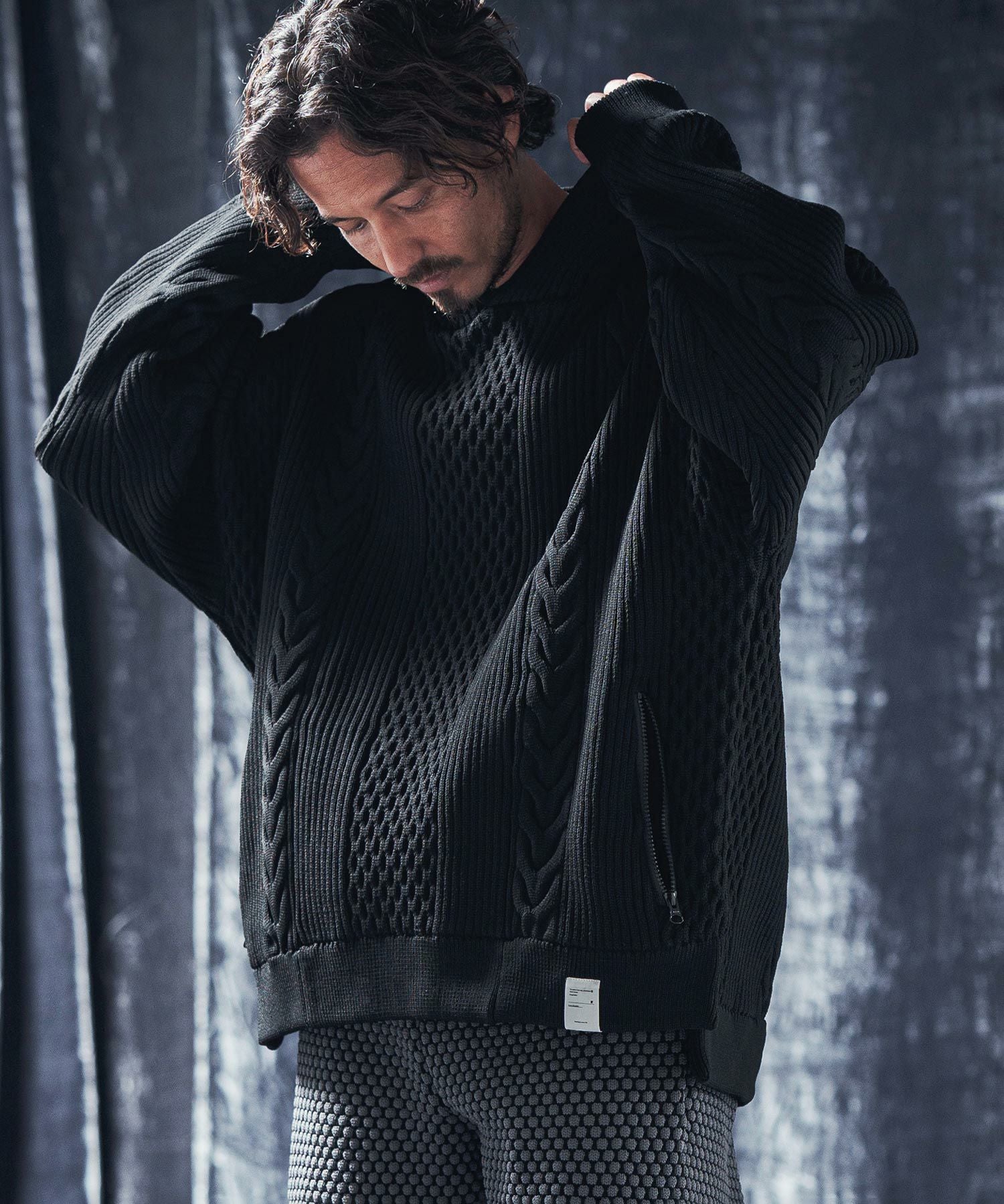 30%OFF【ANGENEHM(アンゲネーム)】Light yarn cable stitch knit
