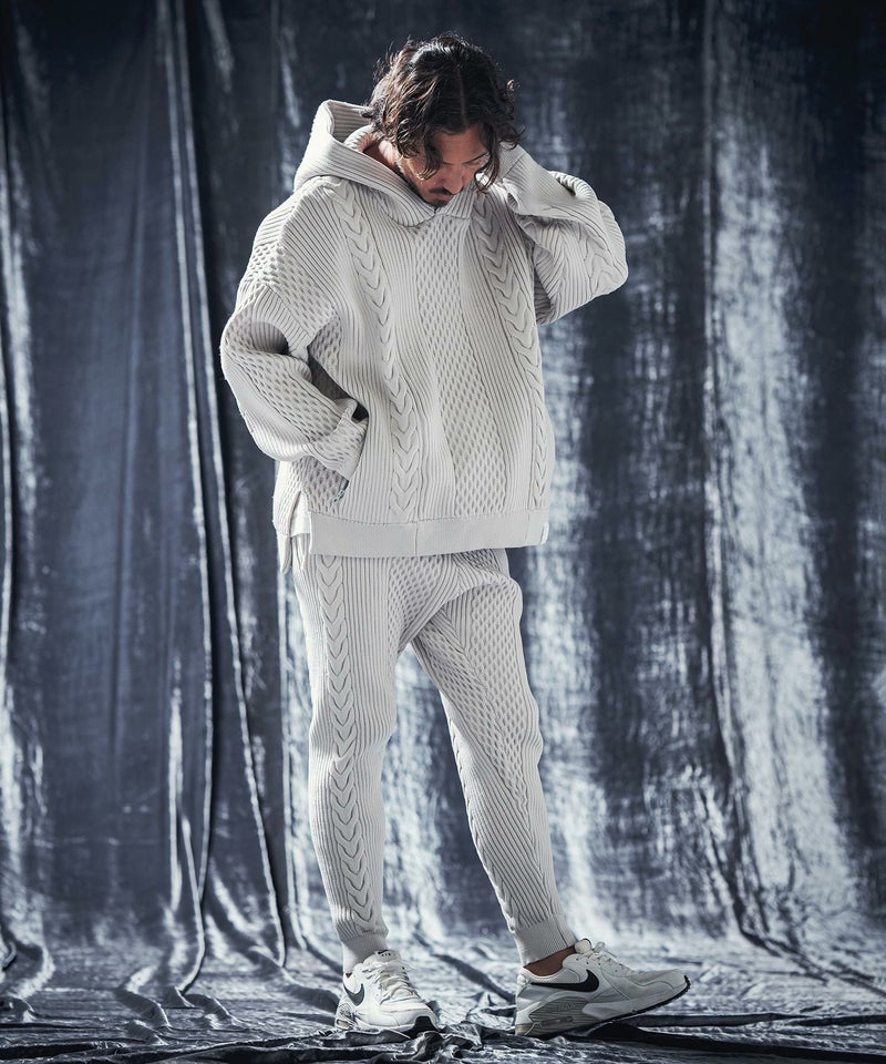 30%OFF【ANGENEHM(アンゲネーム)】Light yarn cable stitch knit 