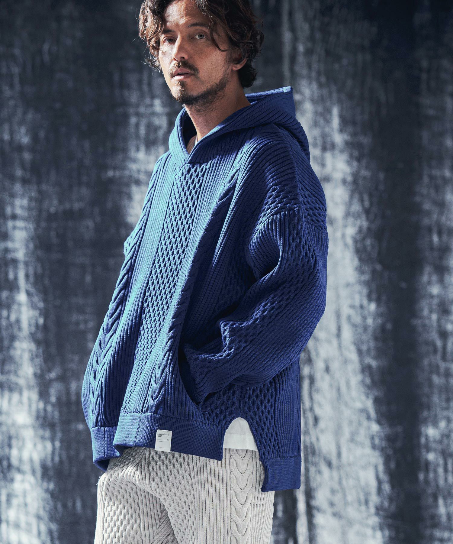 タグ付き未使用品！SHOULDER SLIT KNIT PULLOVER 30%OFF【ANGENEHM(アンゲネーム)】Light yarn cable stitch knit