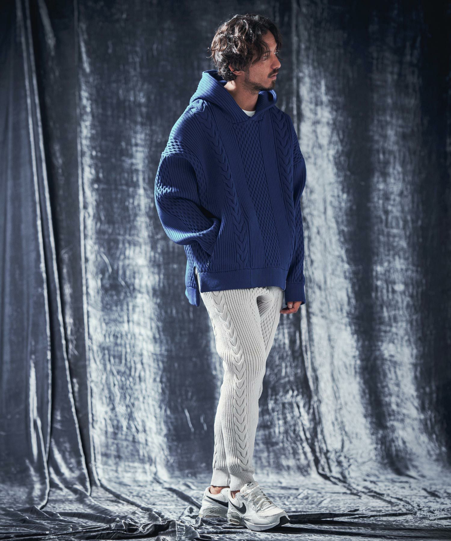 ANGENEHM ニットフーディー　新品 ANGENEHM（アンゲネーム） パーカー ANGENEHM Light yarn color scheme