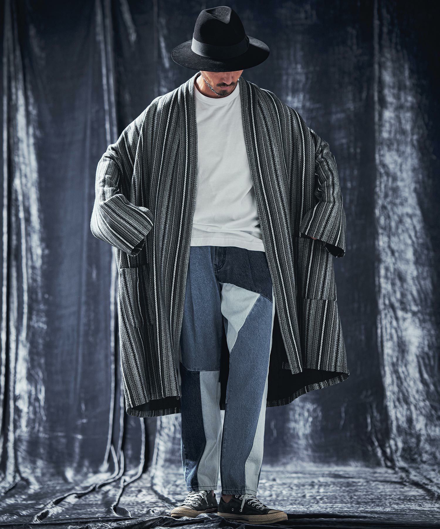 30%OFF【ANGENEHM(アンゲネーム)】Stripe melange jacquard knit-sew