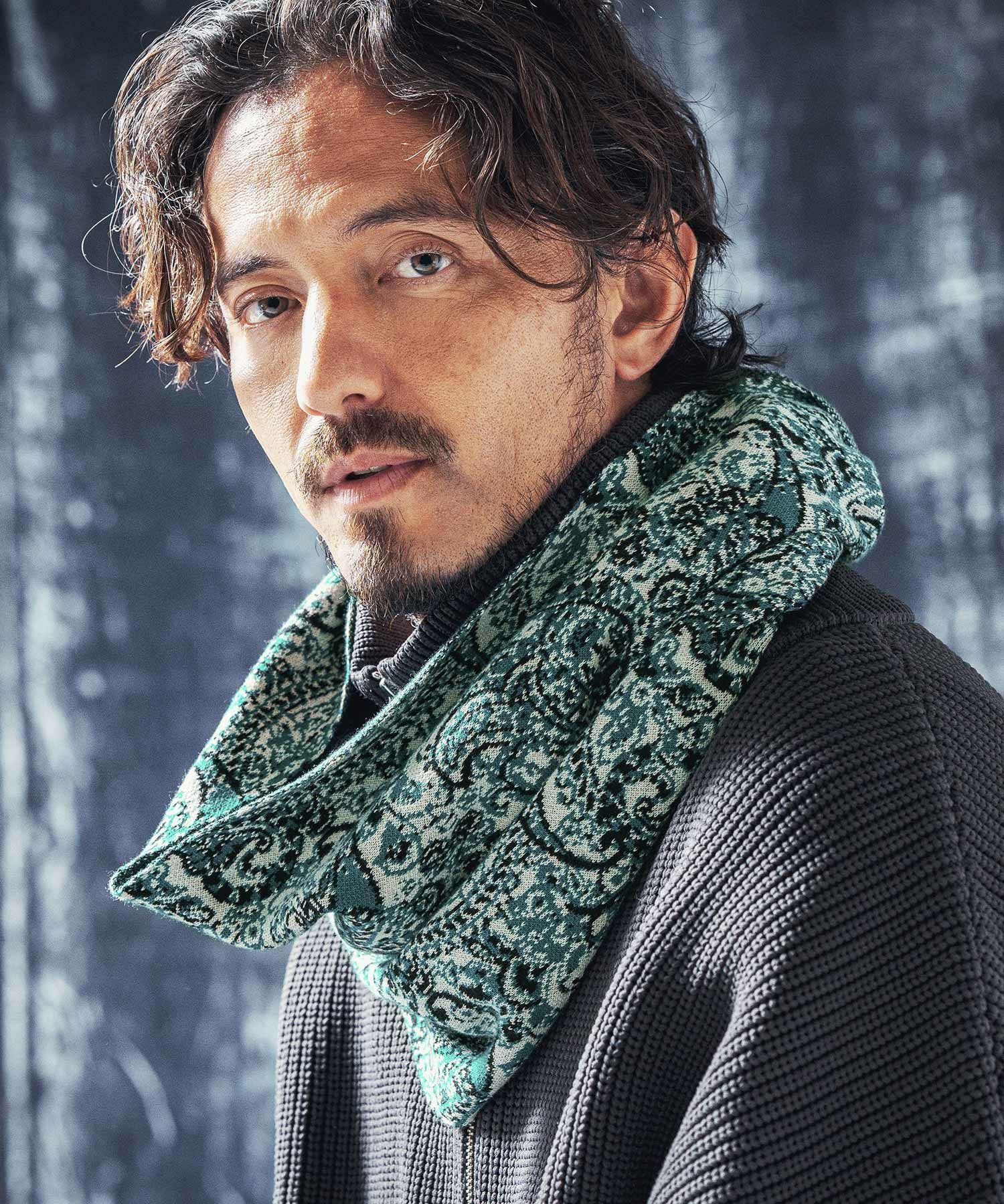 【新品タグ付き】Deuxieme Classe PRIMITIVE KNIT 30%OFF【ANGENEHM(アンゲネーム)】Paisley pattern knit snood ニット
