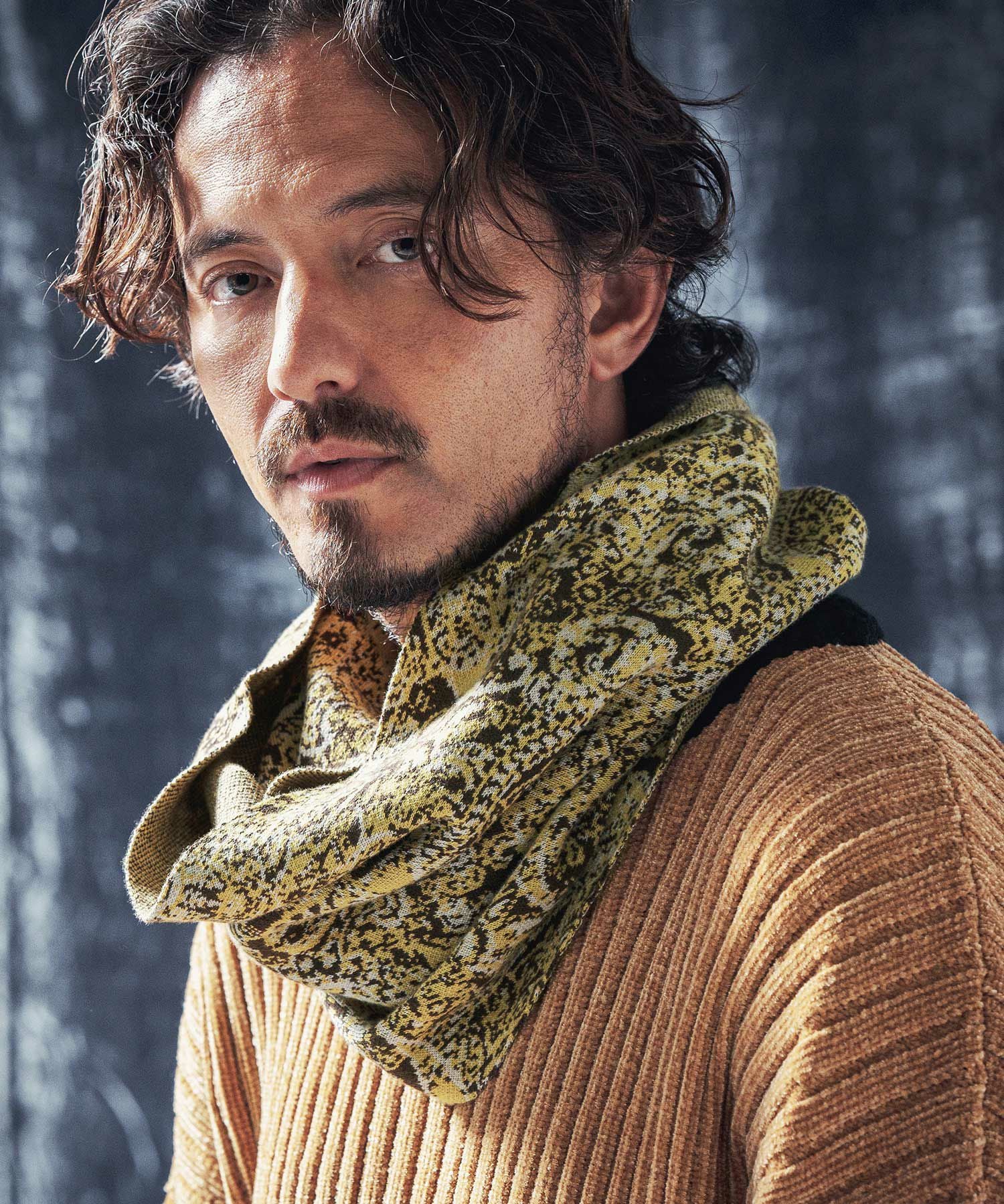 30%OFF【ANGENEHM(アンゲネーム)】Paisley pattern knit snood ニット