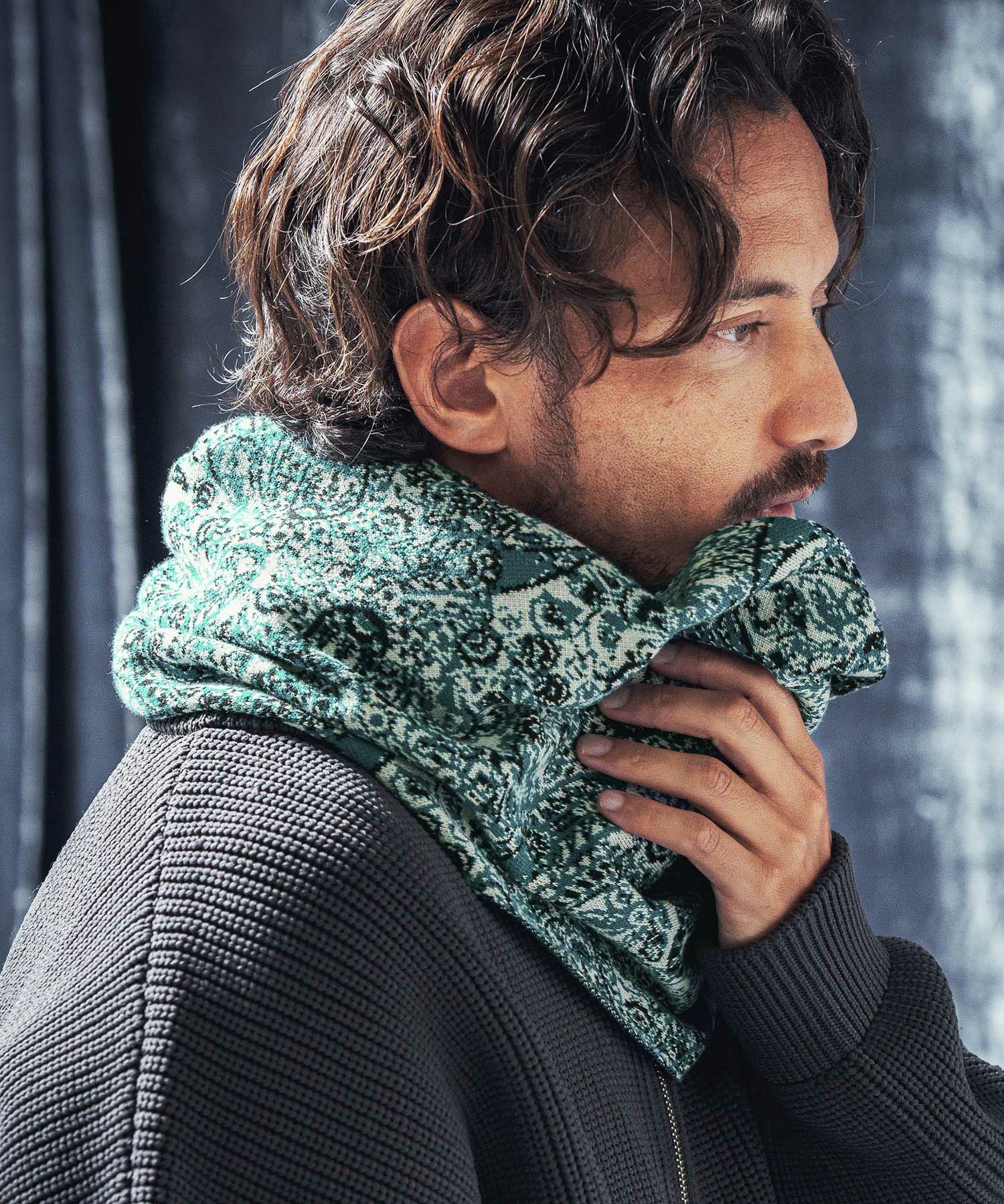 30%OFF【ANGENEHM(アンゲネーム)】Paisley pattern knit snood ニット