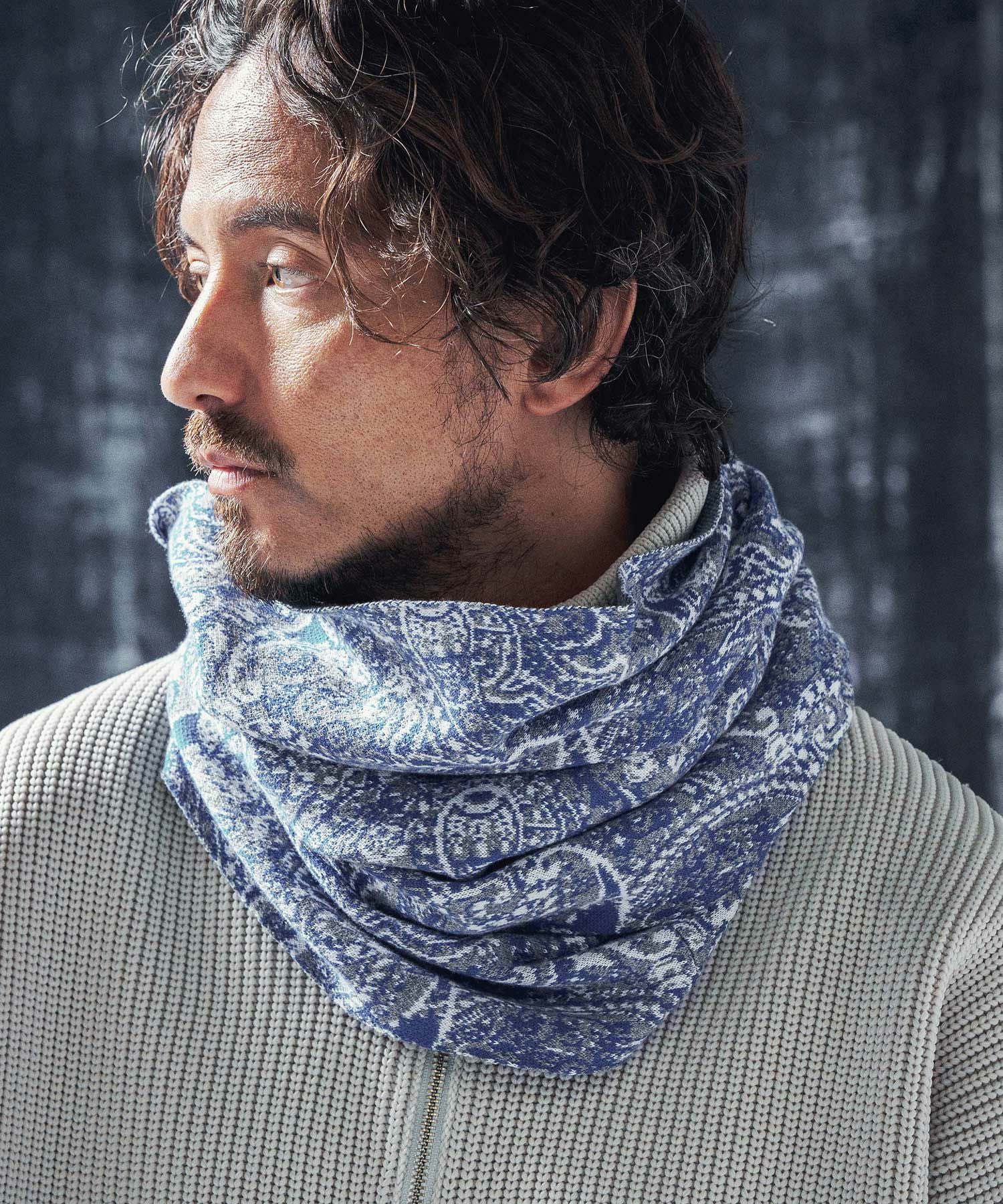 30%OFF【ANGENEHM(アンゲネーム)】Paisley pattern knit snood ニット