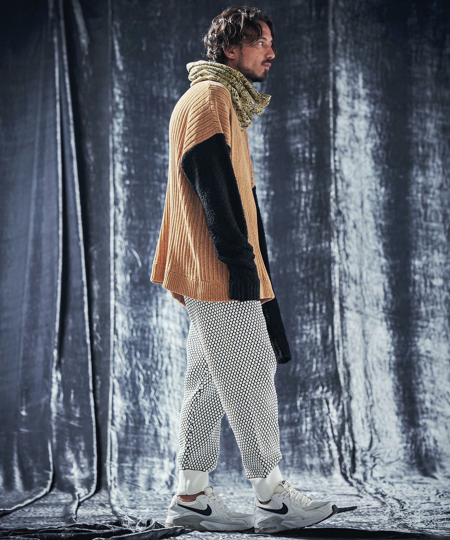 andequal アンドコール　bicolor 2way knit 30%OFF【ANGENEHM(アンゲネーム)】Paisley pattern knit snood ニット