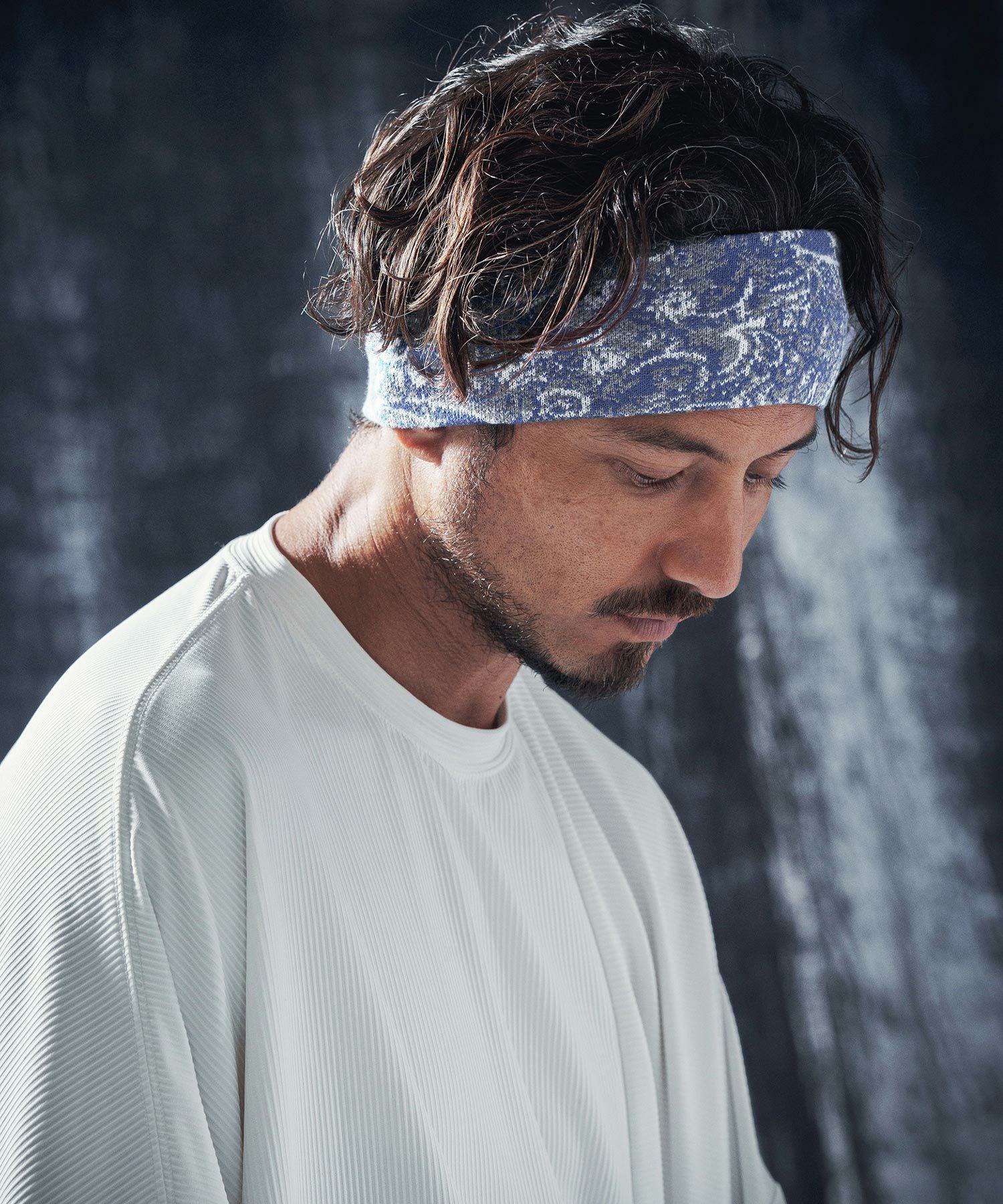 ANGENEHM(アンゲネーム)】Paisley pattern knit headband ニットヘア