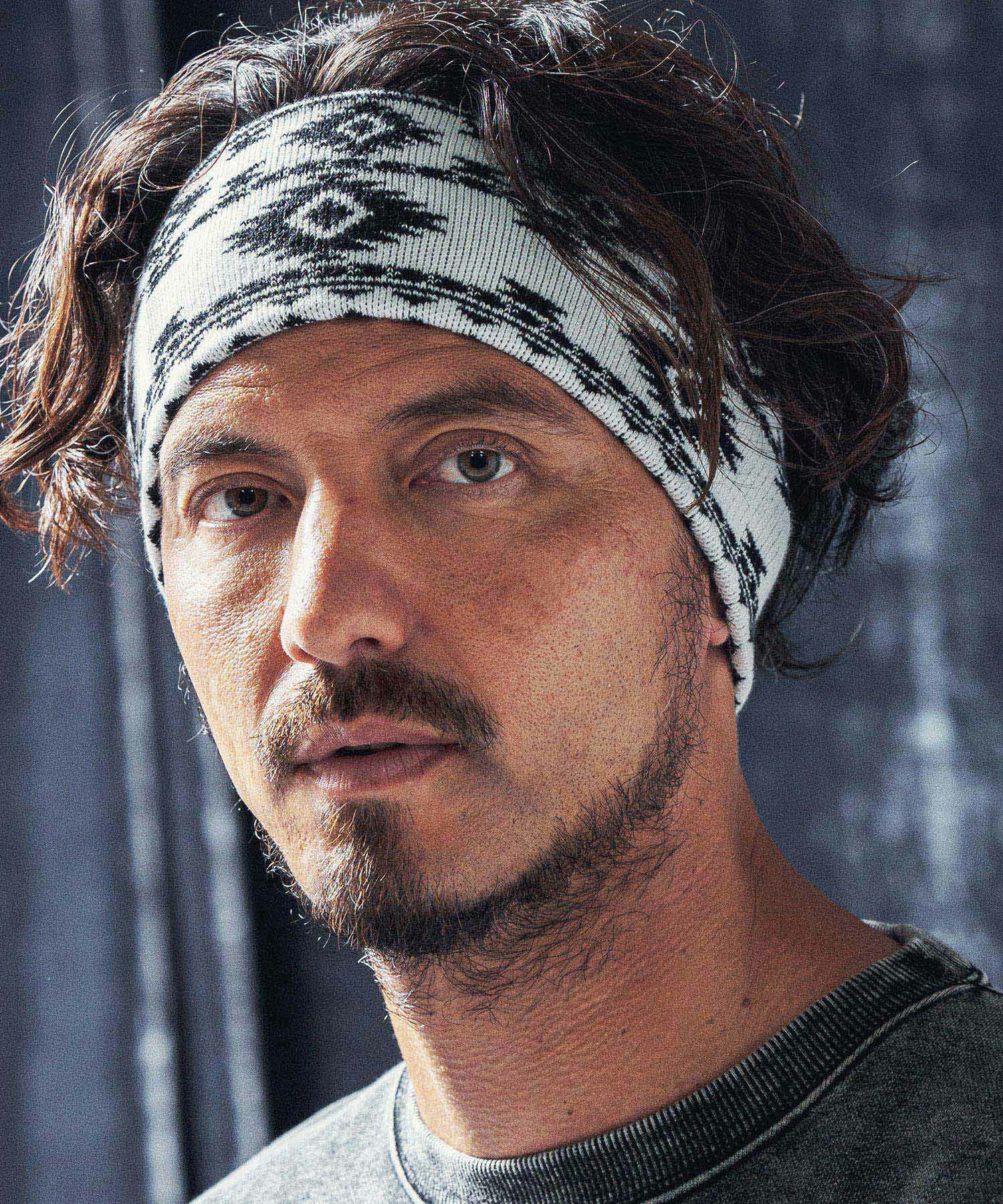 ANGENEHM(アンゲネーム)】Native pattern knit headband ニットヘア
