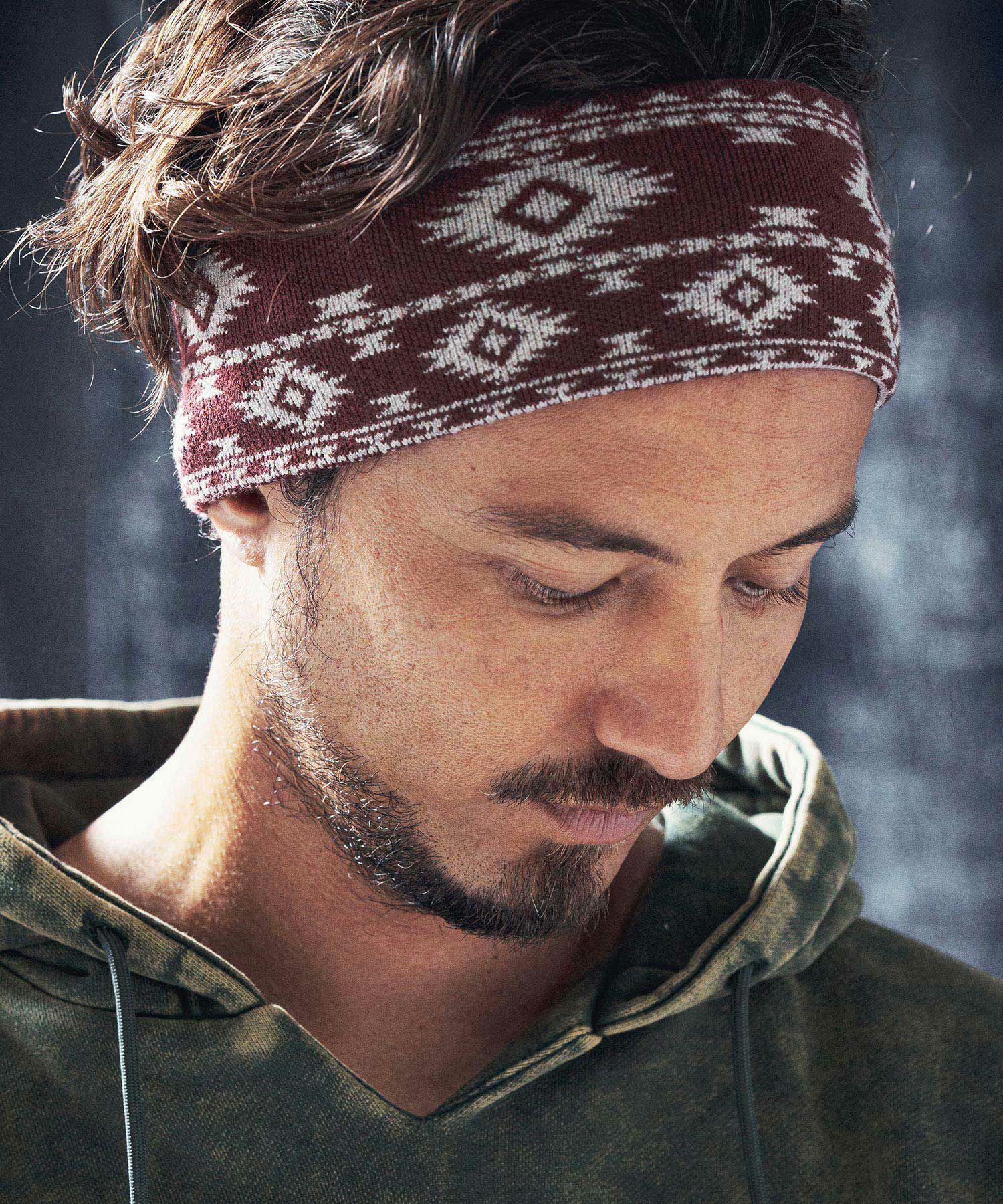 ANGENEHM(アンゲネーム)】Native pattern knit headband ニットヘア