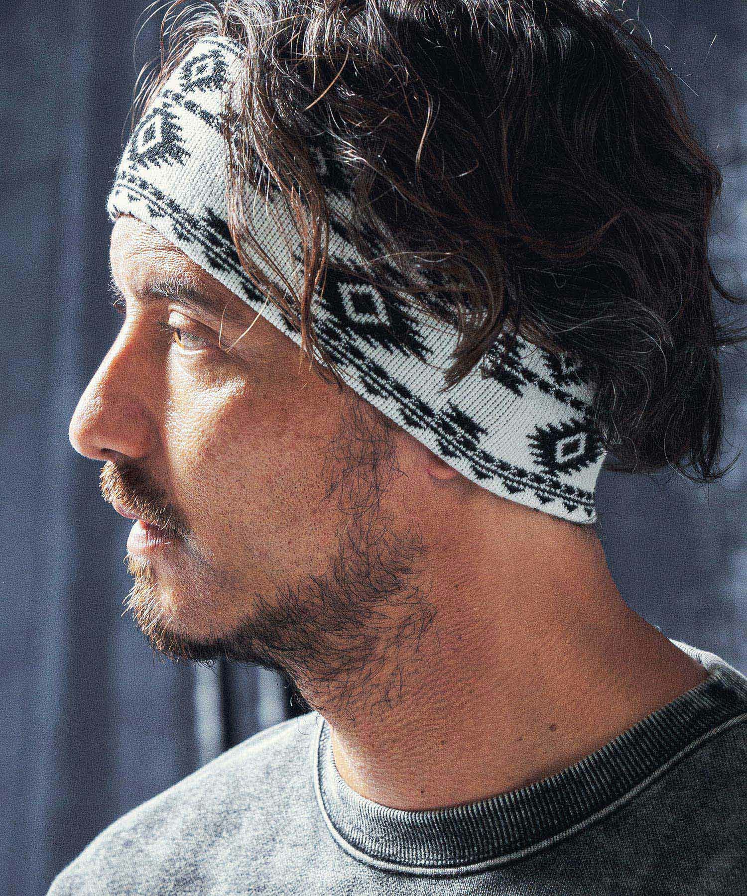 ANGENEHM(アンゲネーム)】Native pattern knit headband ニットヘア